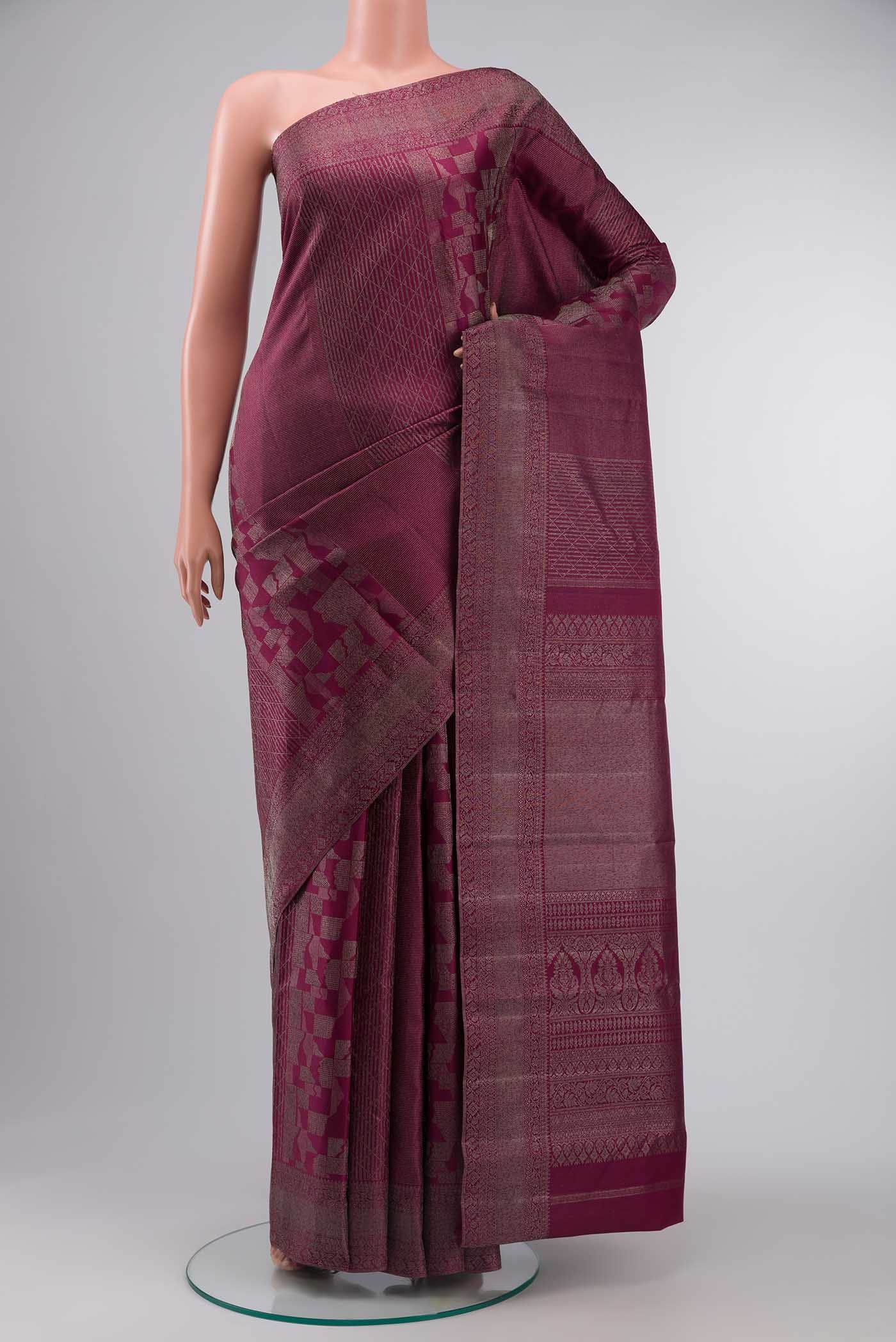 Maroon Kanchipuram Silk Saree