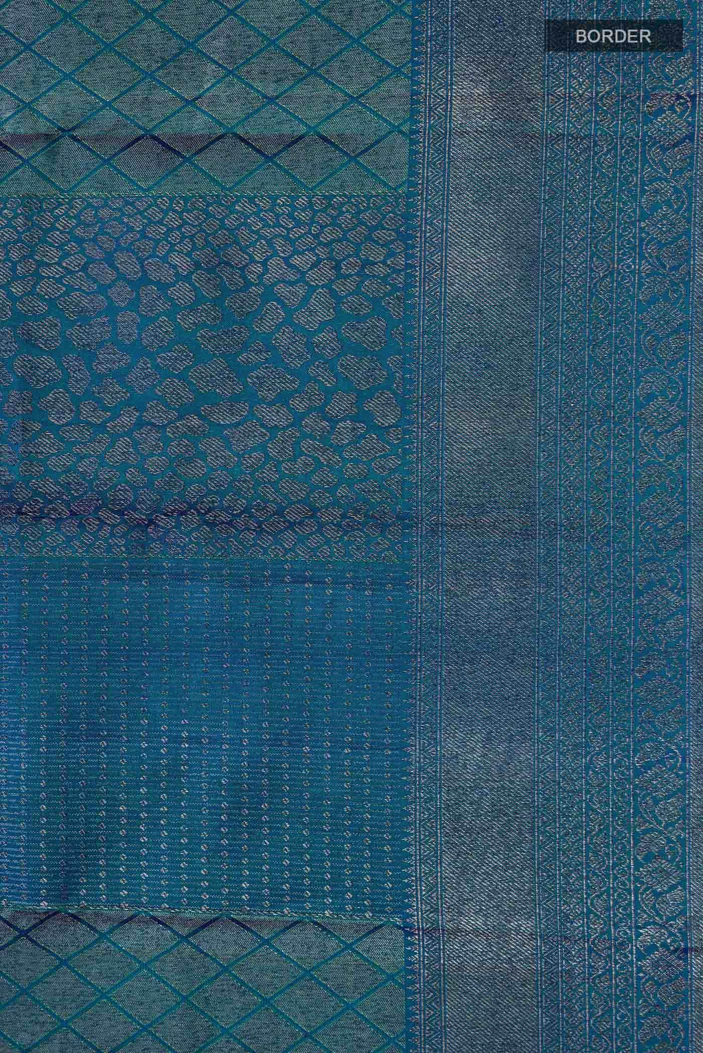 Blue With Green Dual Tone Kanchipuram Silk Saree