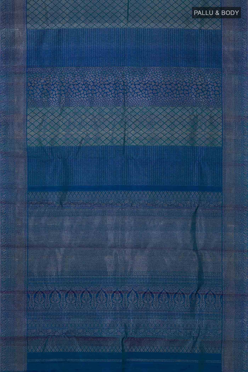 Blue With Green Dual Tone Kanchipuram Silk Saree