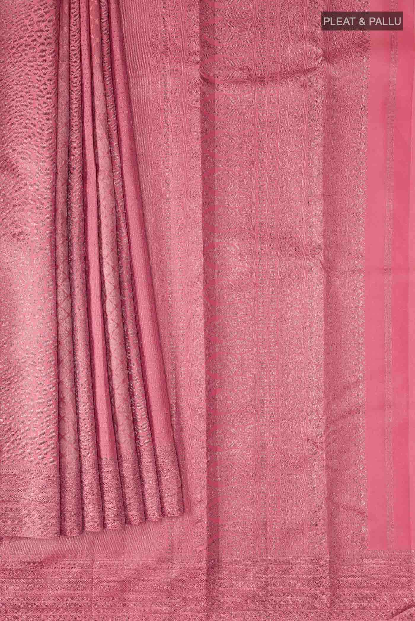 Coral Kanchipuram Silk Saree