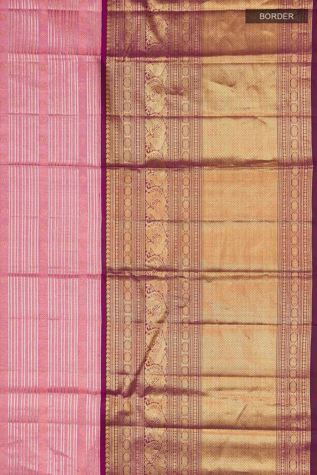 Pure Silk Pure Zari Pink Kanchipuram Tissue Saree