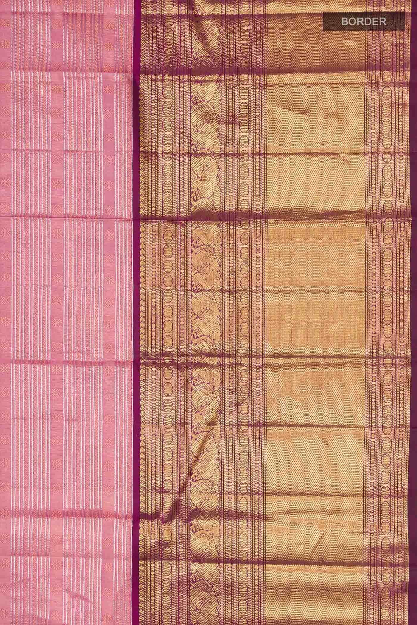 Pure Silk Pure Zari Pink Kanchipuram Tissue Saree