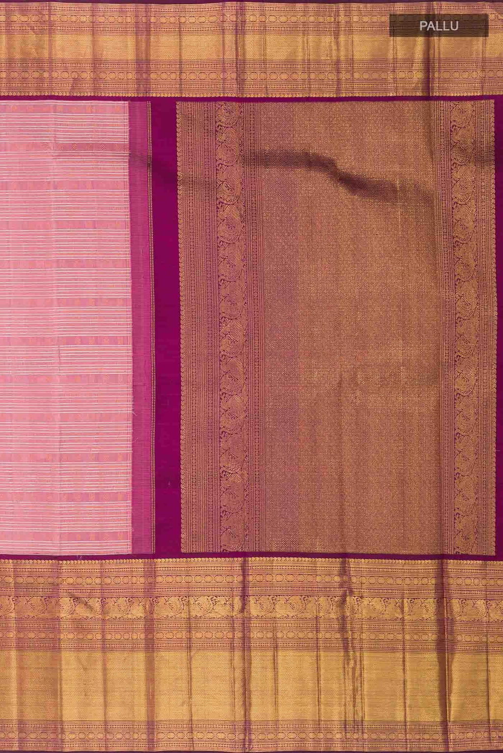 Pure Silk Pure Zari Pink Kanchipuram Tissue Saree