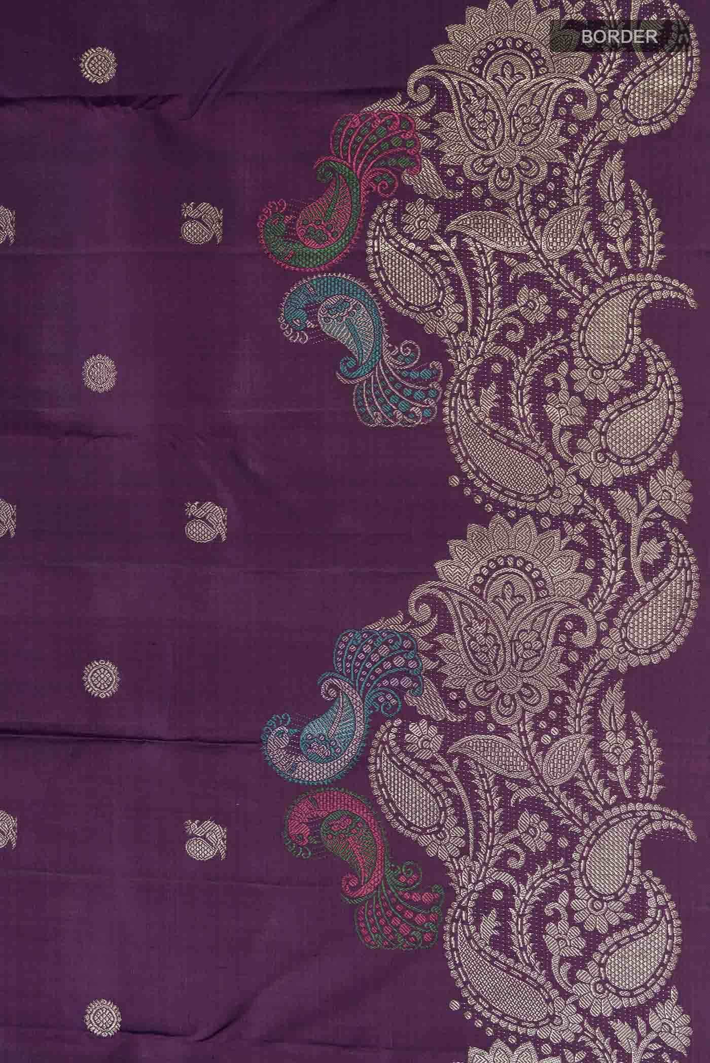Pure Silk Pure Zari Purple Kanchipuram Saree