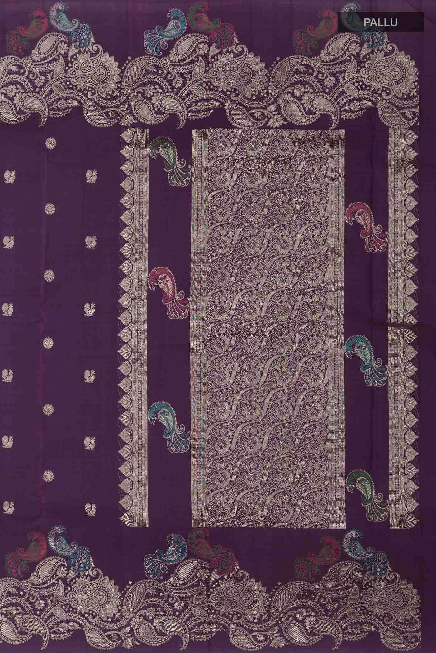 Pure Silk Pure Zari Purple Kanchipuram Saree