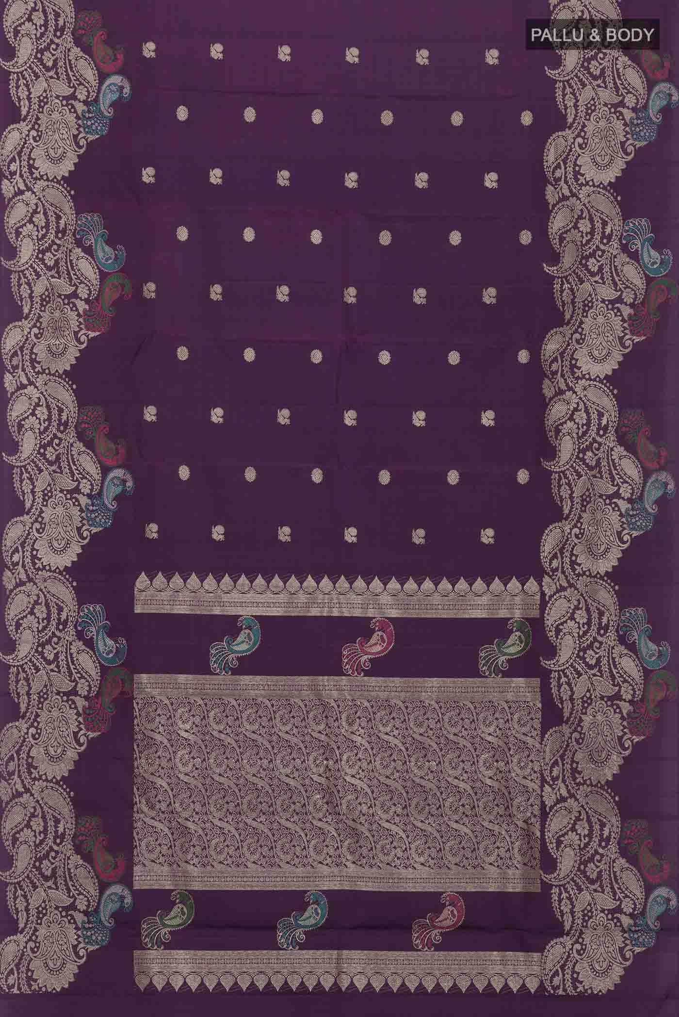 Pure Silk Pure Zari Purple Kanchipuram Saree