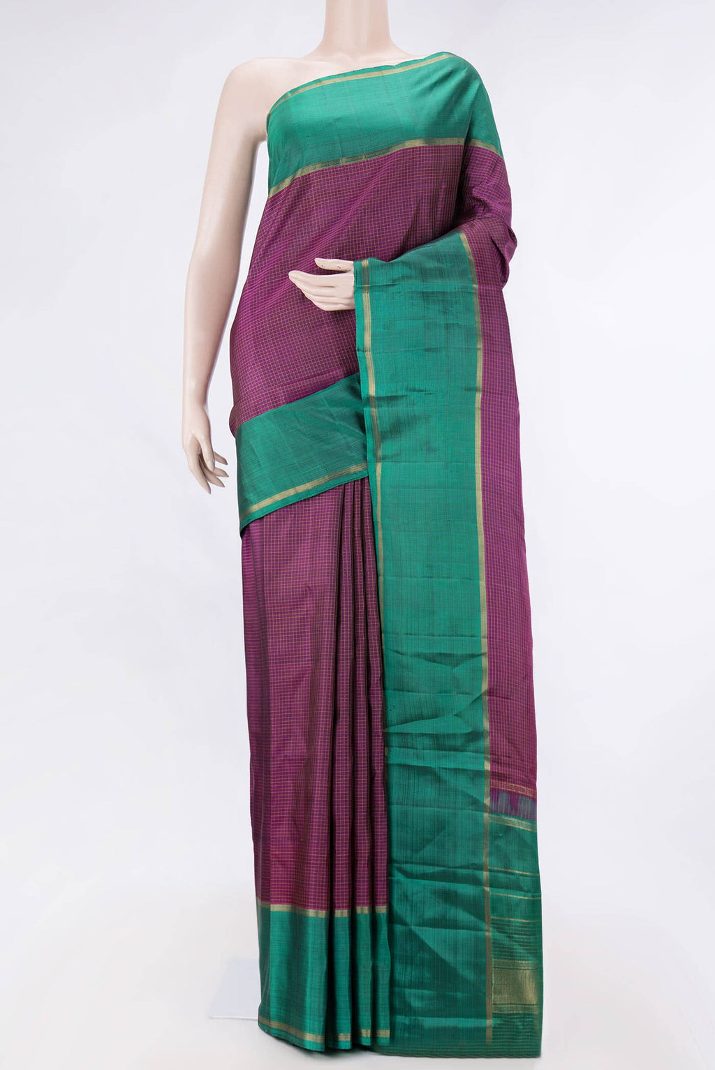 Magenta Dual Tone Kanchipuram Silk Saree