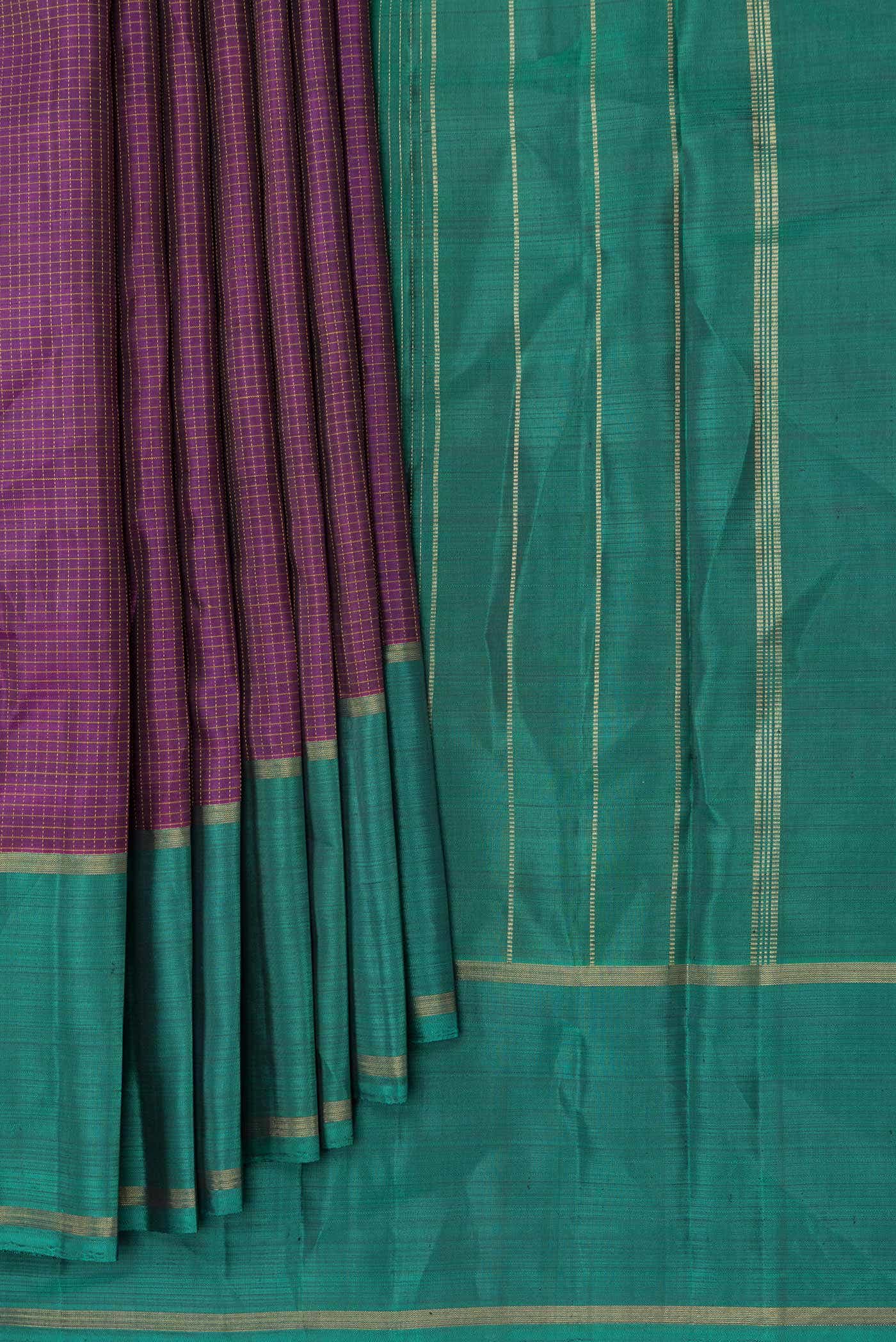 Magenta Dual Tone Kanchipuram Silk Saree