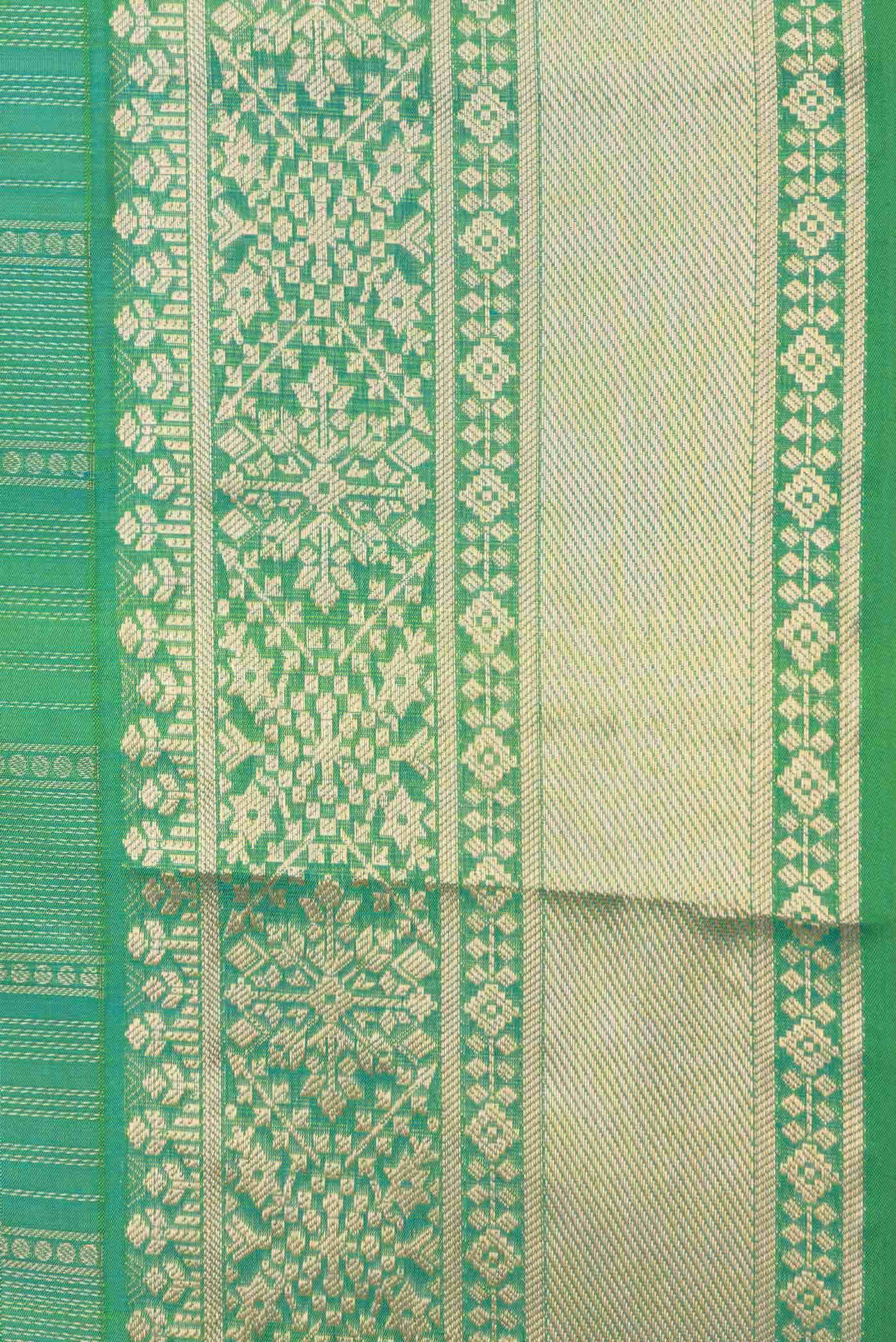 Green Dual Tone Soft Silk Saree