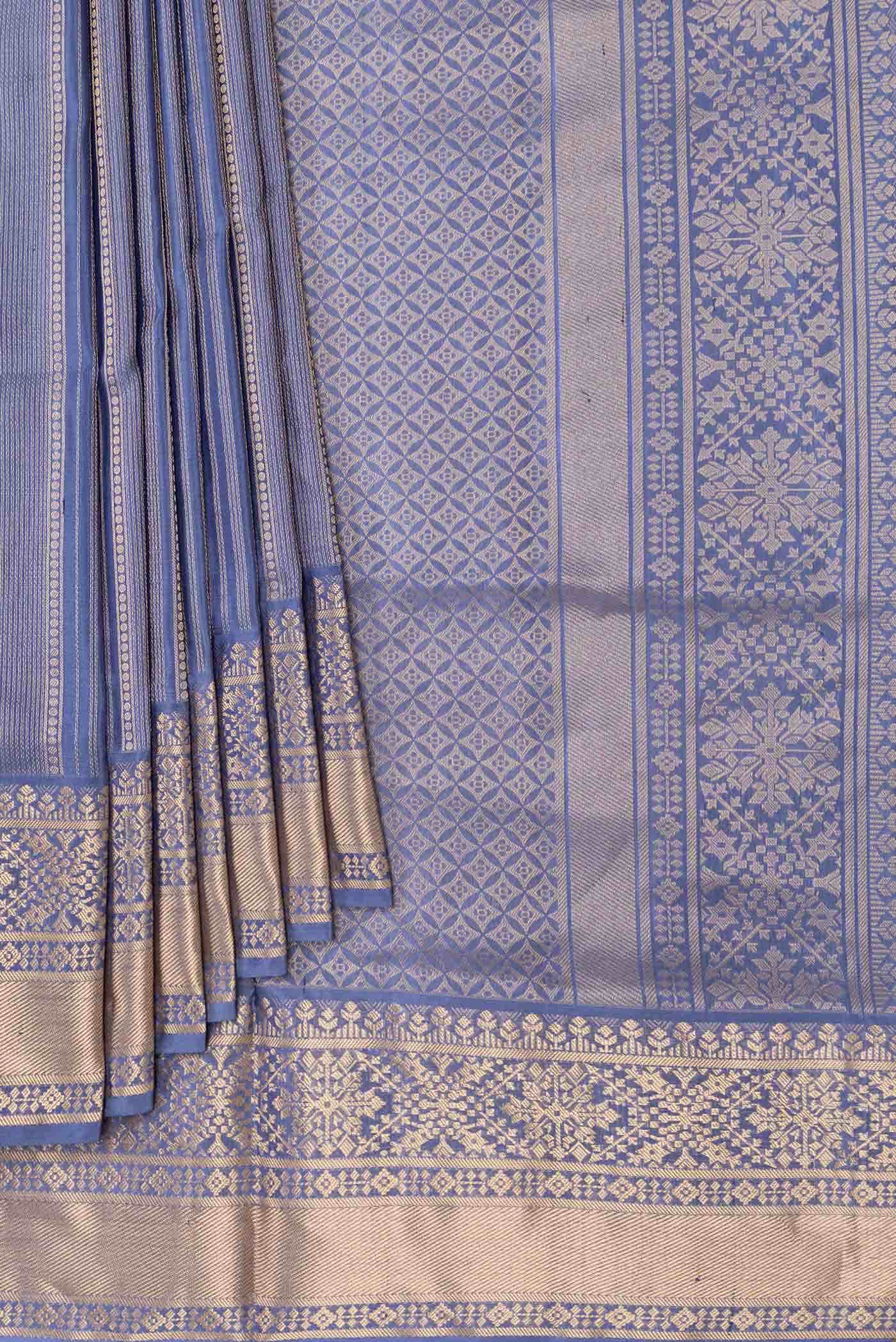 Grey Dual Tone Soft Silk Saree