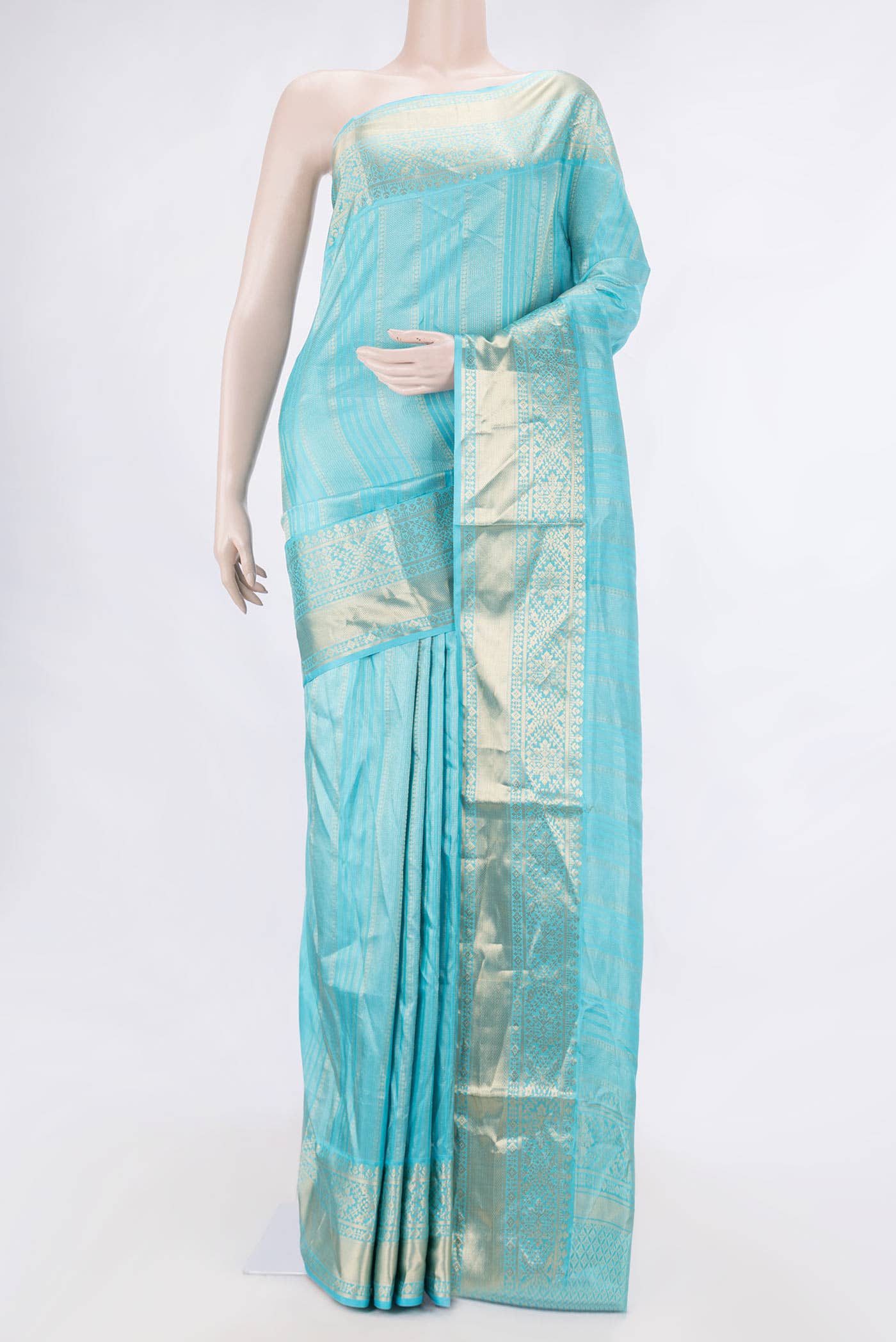 Sky Blue Dual Tone Soft Silk Saree