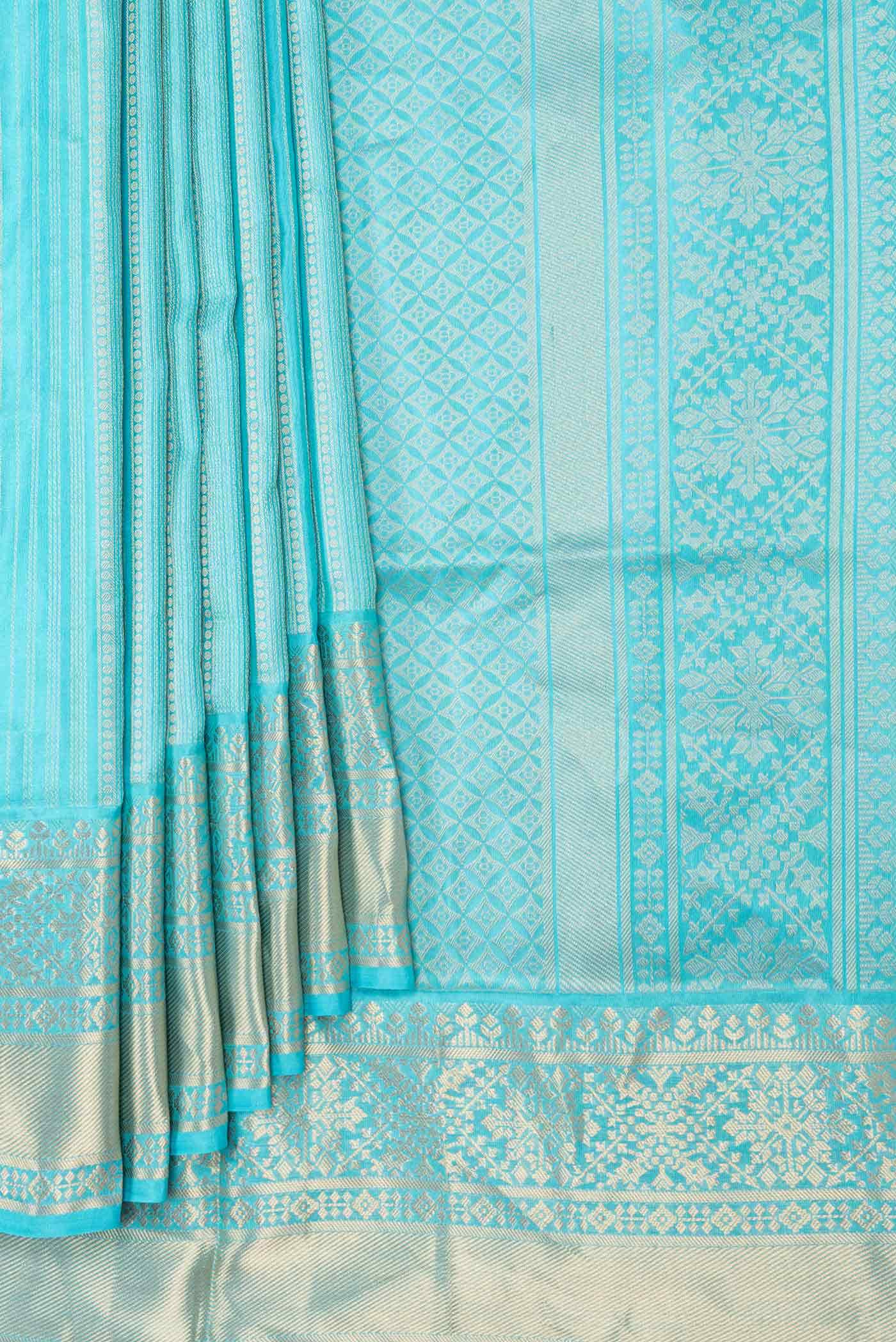 Sky Blue Dual Tone Soft Silk Saree