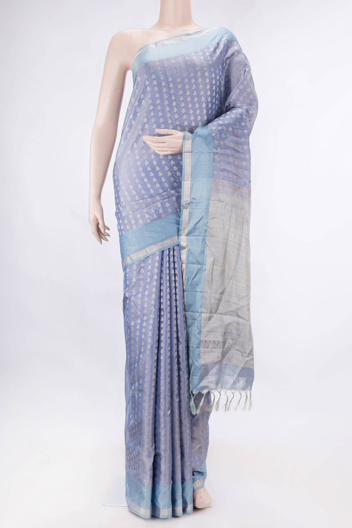 Light Blue Dual Tone Soft Silk Saree