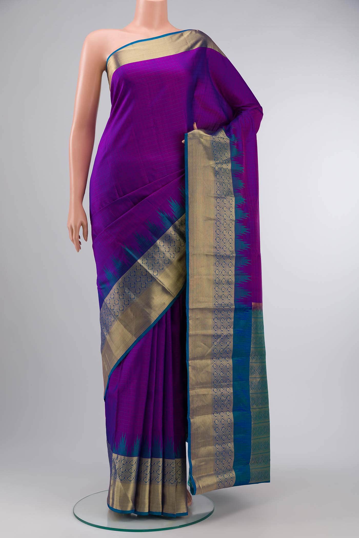 Purple Kanchipuram Silk Saree