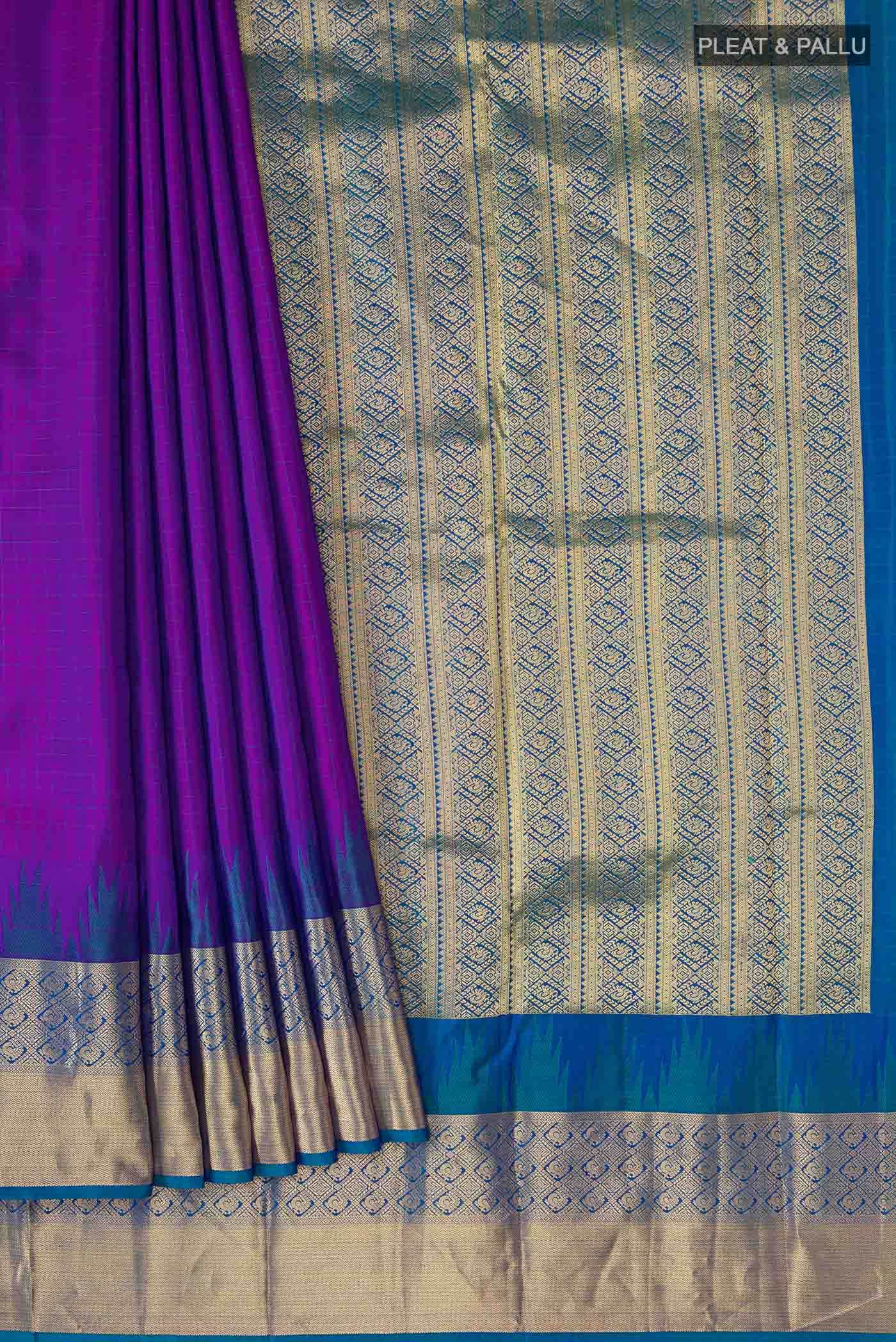 Purple Kanchipuram Silk Saree