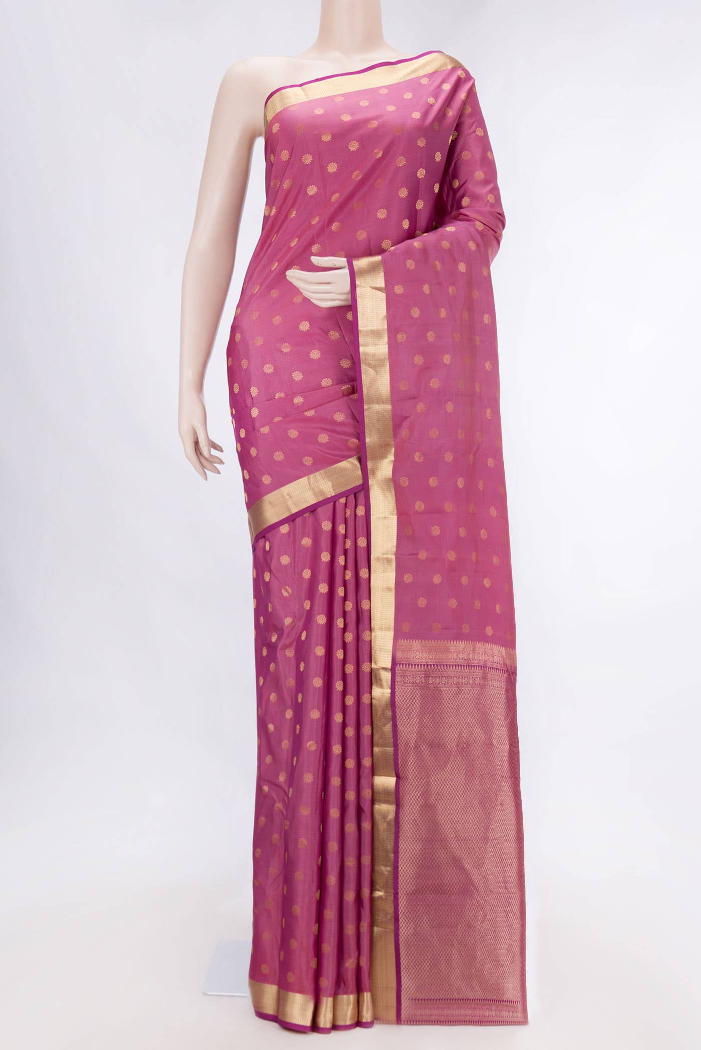 Pink Dual Tone Kanchipuram Silk Saree