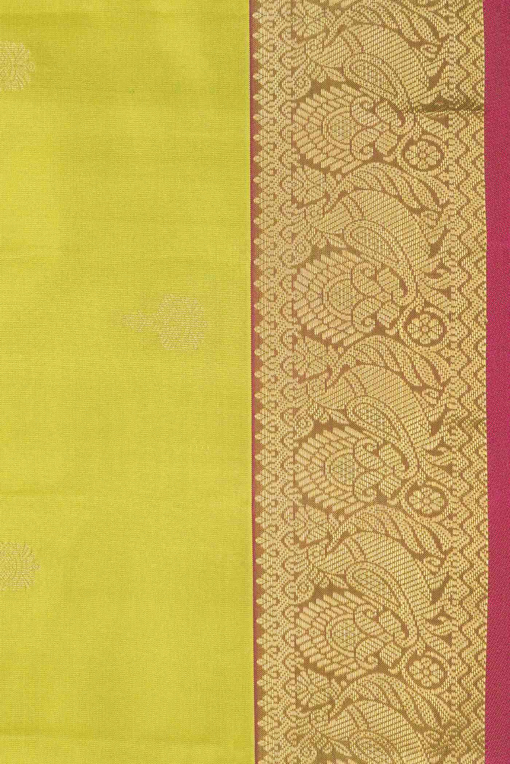 Parrot Green Dual Tone Kanchipuram Silk Saree