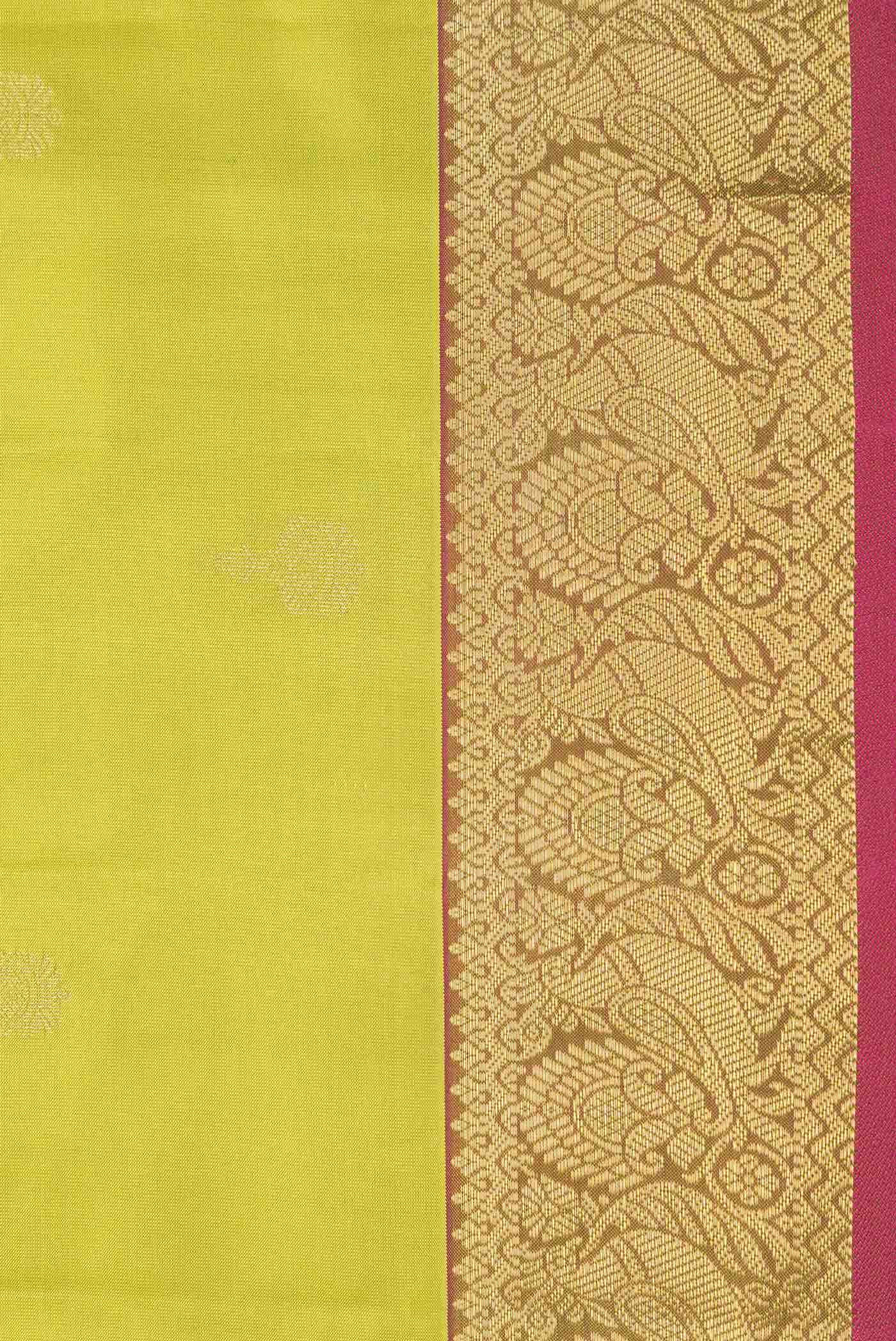 Parrot Green Dual Tone Kanchipuram Silk Saree