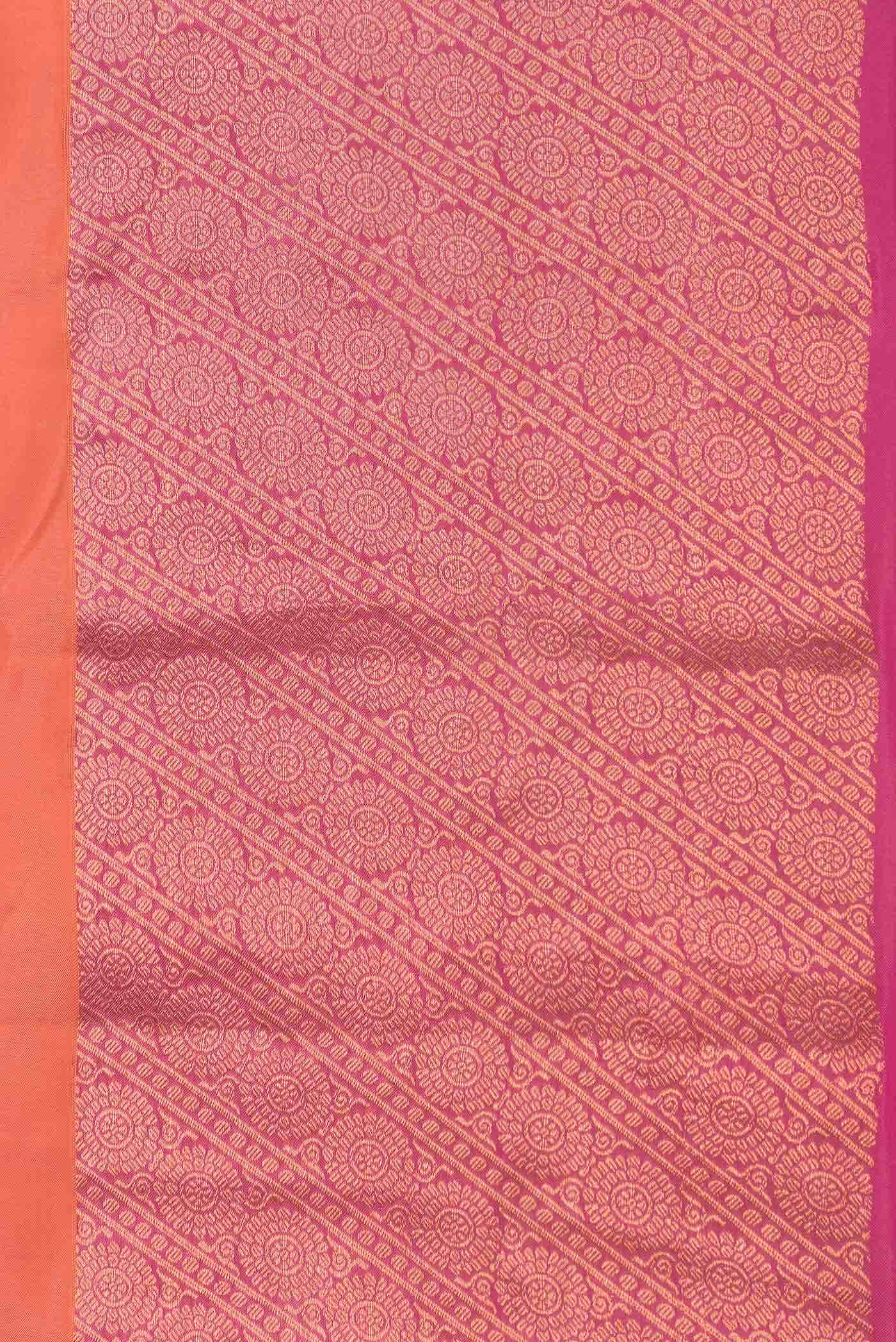 Brick Orange Dual Tone Kanchipuram Silk Saree
