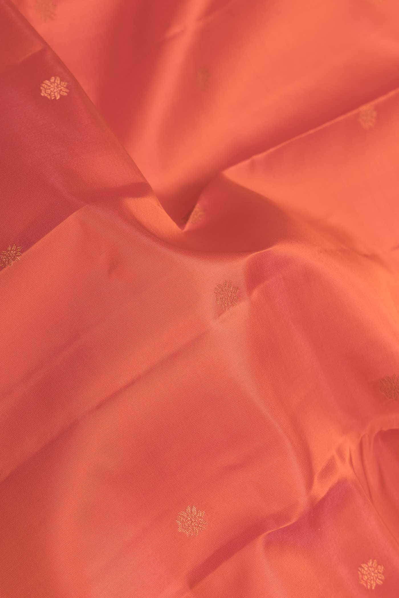 Brick Orange Dual Tone Kanchipuram Silk Saree