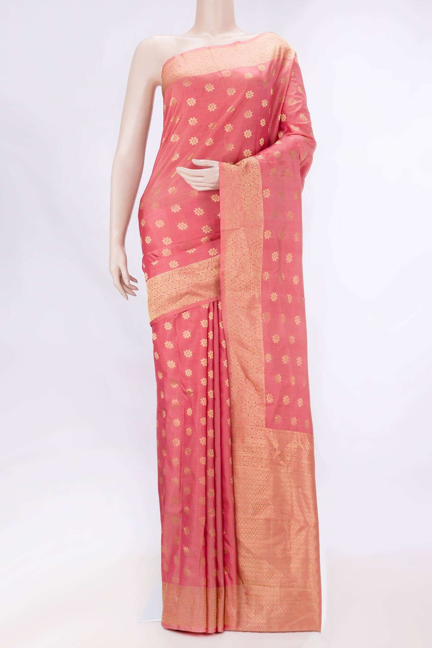 Pink Dual Tone Kanchipuram Silk Saree