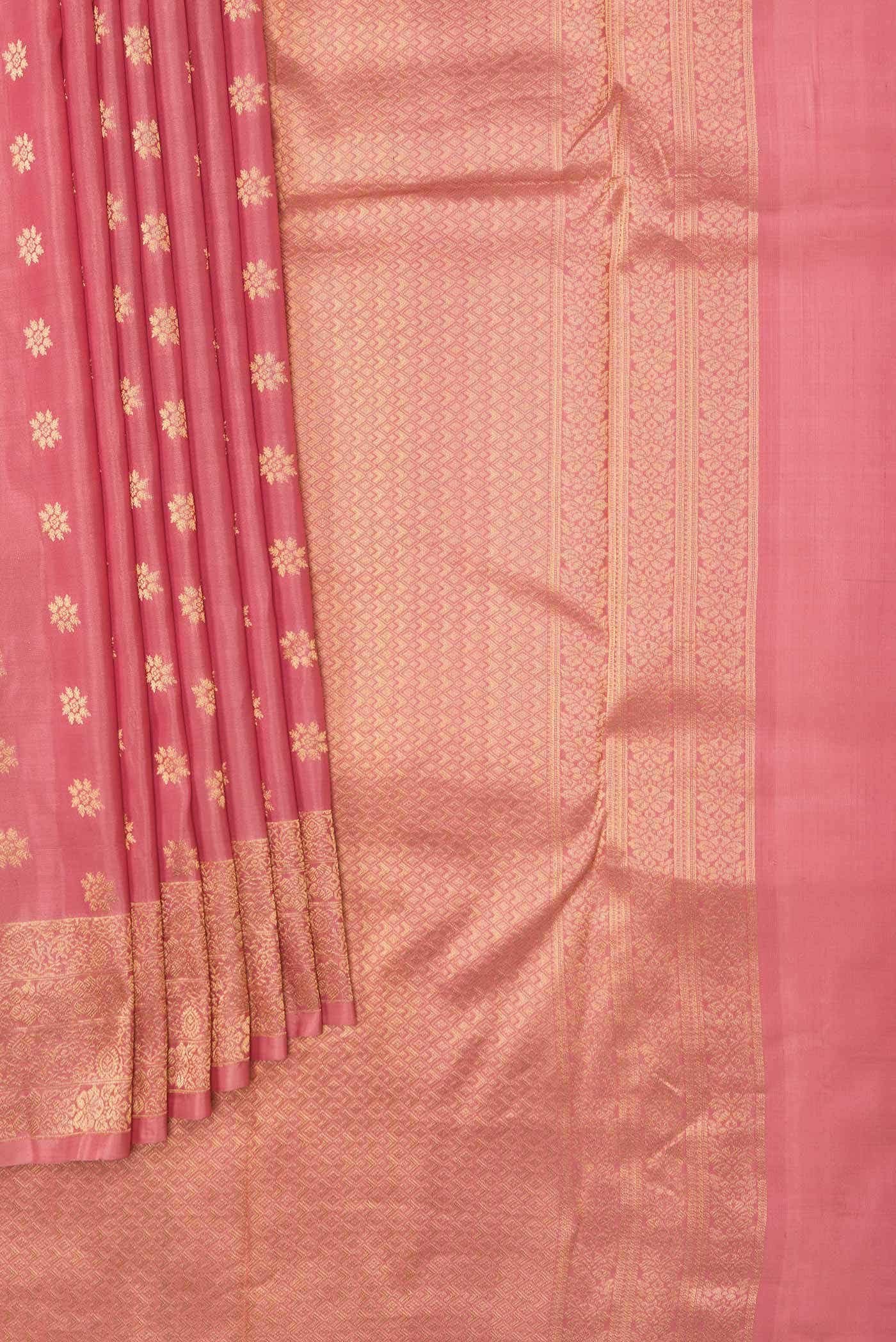 Pink Dual Tone Kanchipuram Silk Saree