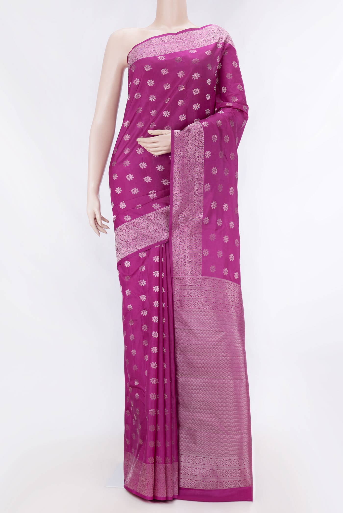 Pink Dual Tone Kanchipuram Silk Saree