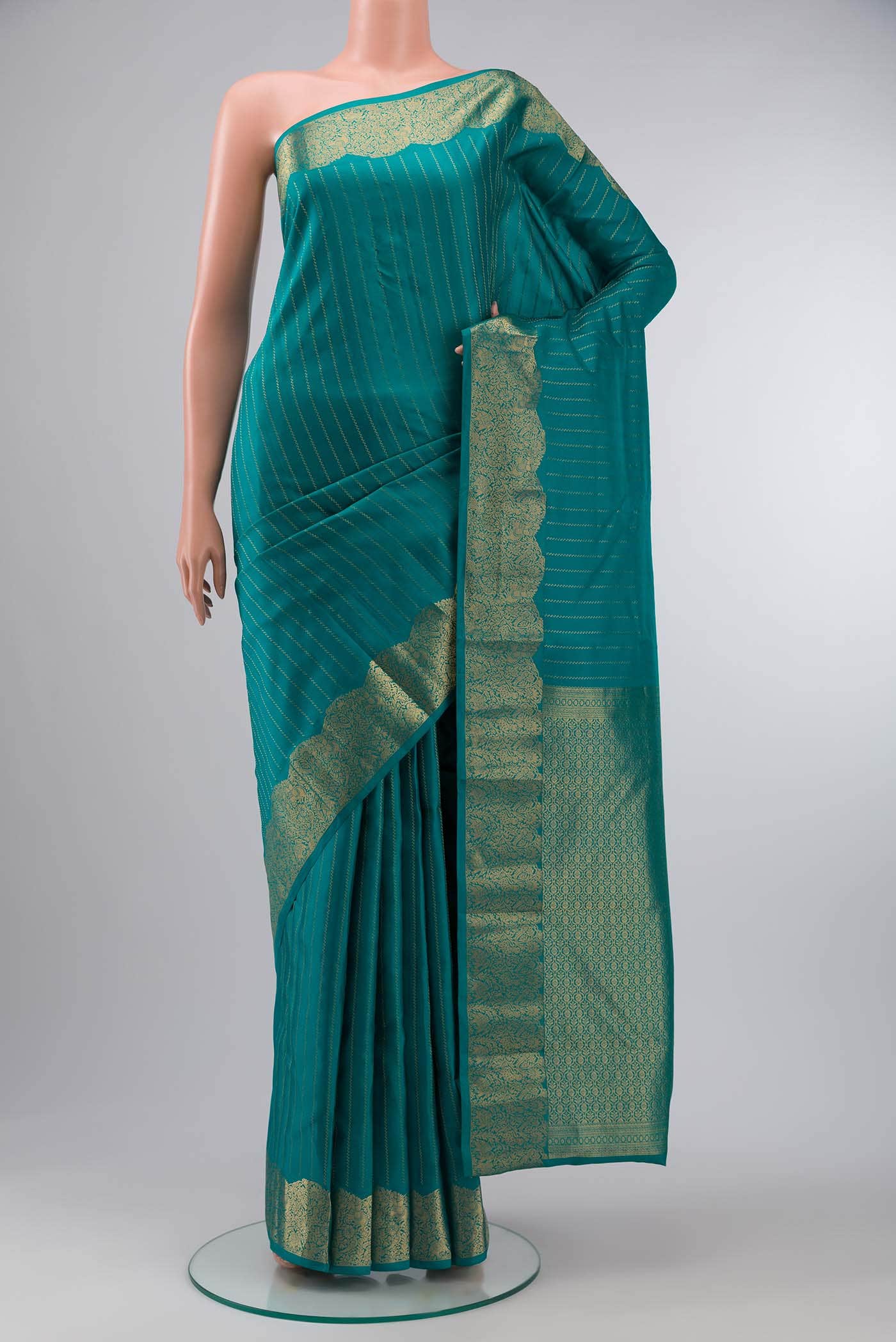 Teal Kanchipuram Silk Saree