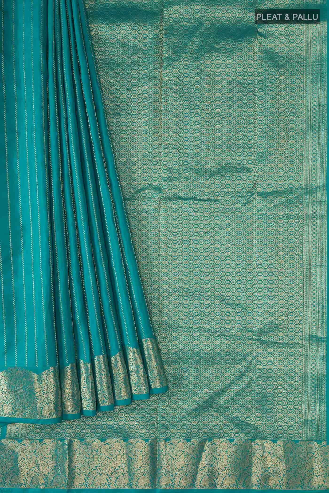 Teal Kanchipuram Silk Saree