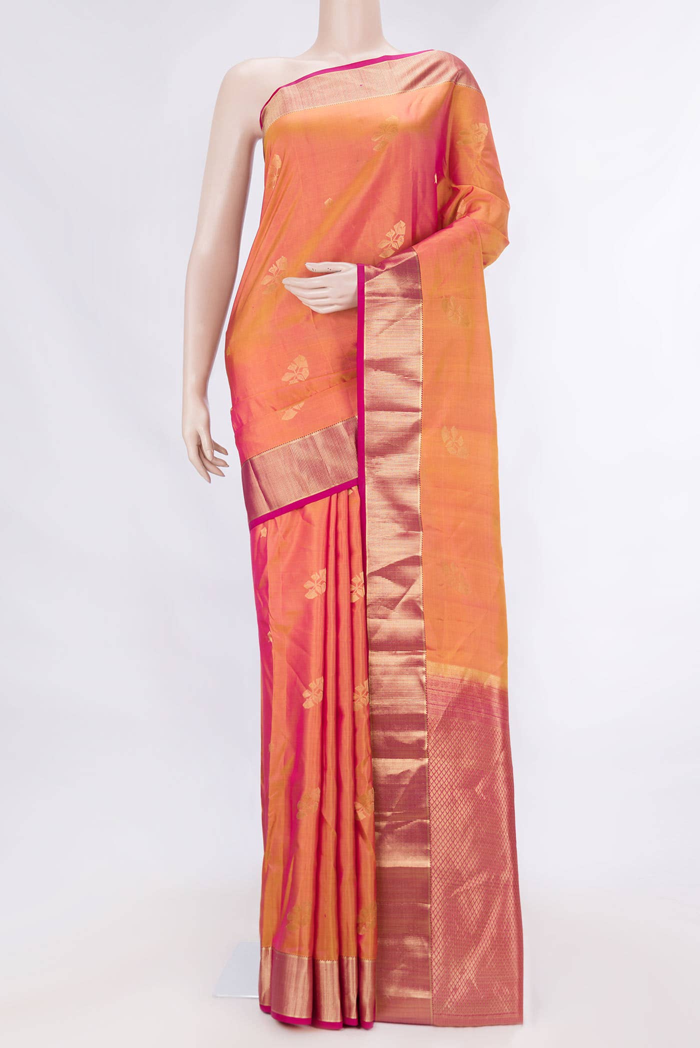 Mustard Dual Tone Kanchipuram Silk Saree