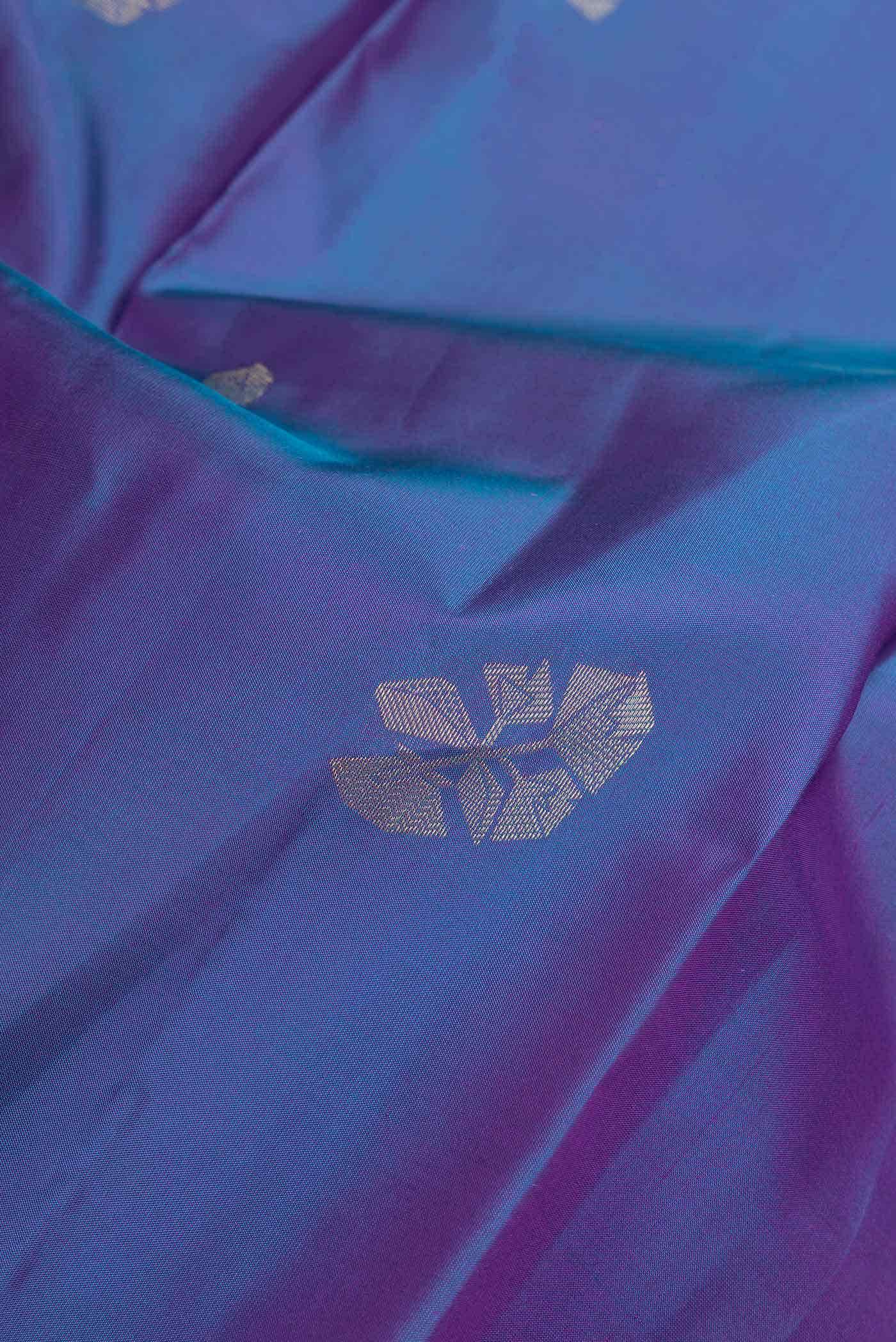 Peacock Blue Dual Tone Kanchipuram Silk Saree