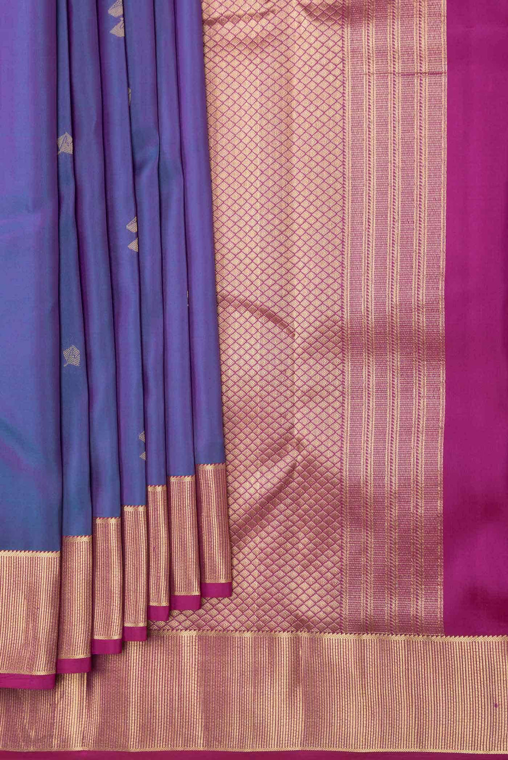 Peacock Blue Dual Tone Kanchipuram Silk Saree