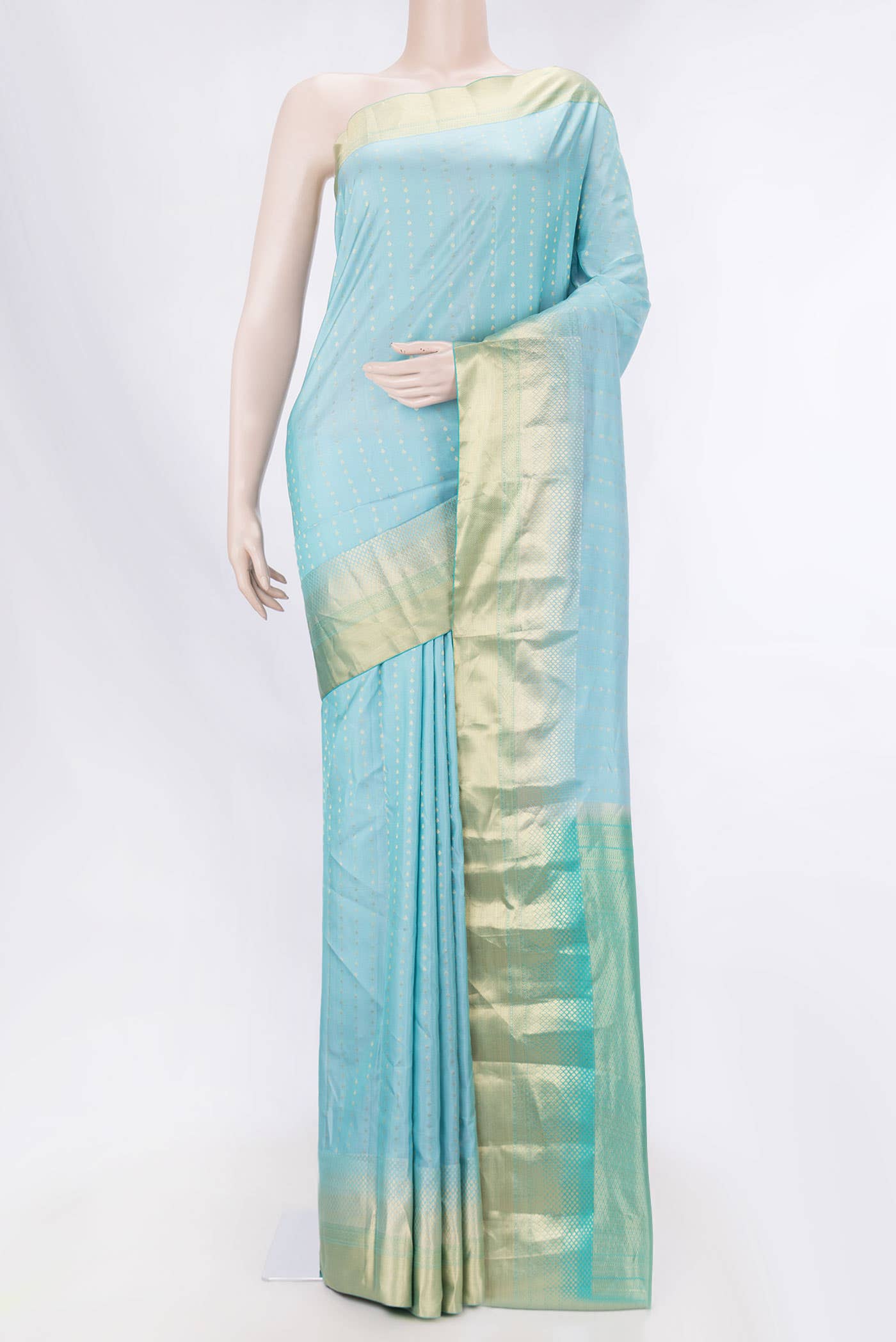 Light Blue Dual Tone Kanchipuram Silk Saree