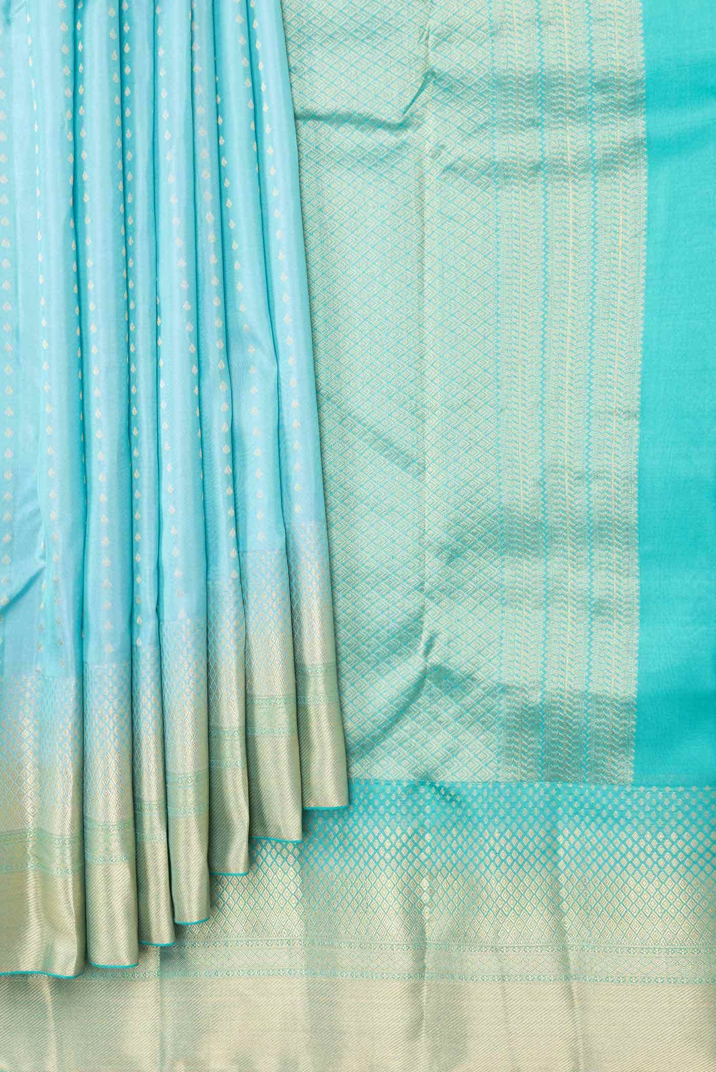 Light Blue Dual Tone Kanchipuram Silk Saree