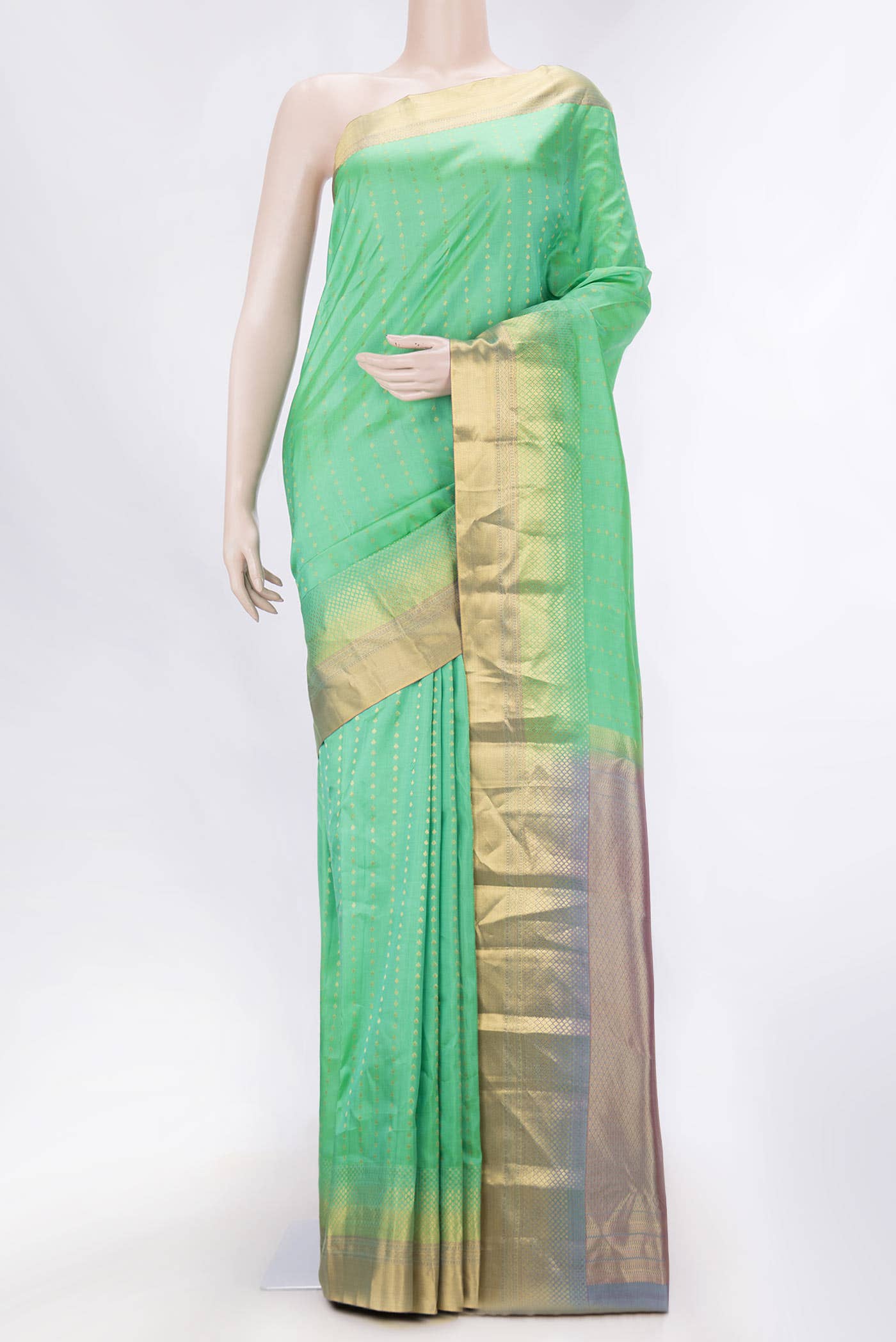 Green Dual Tone Kanchipuram Silk Saree
