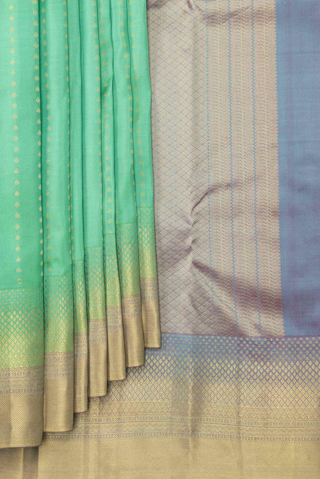 Green Dual Tone Kanchipuram Silk Saree