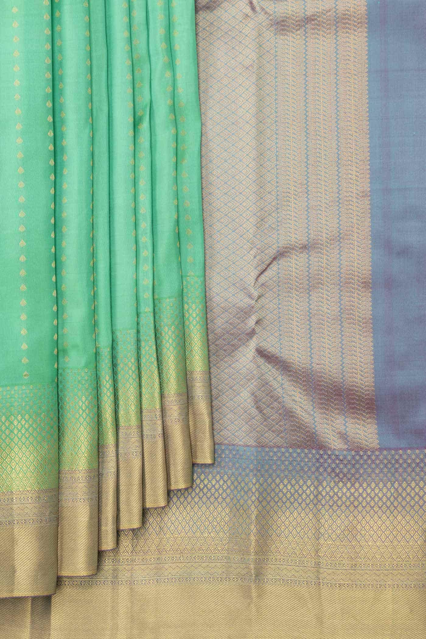 Green Dual Tone Kanchipuram Silk Saree
