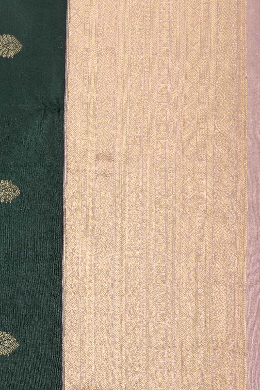 Bottle Green Dual Tone Kanchipuram Silk Saree