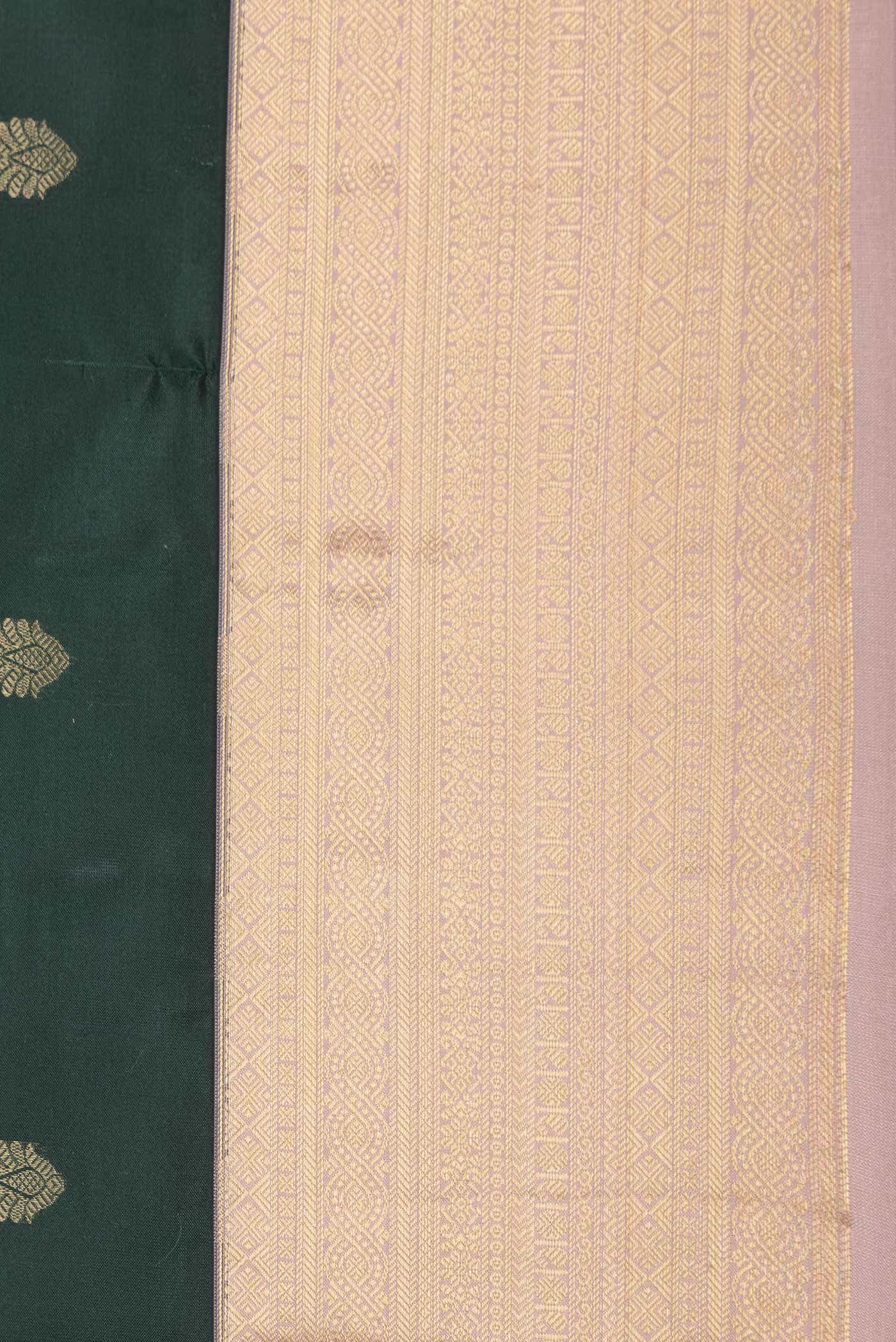 Bottle Green Dual Tone Kanchipuram Silk Saree