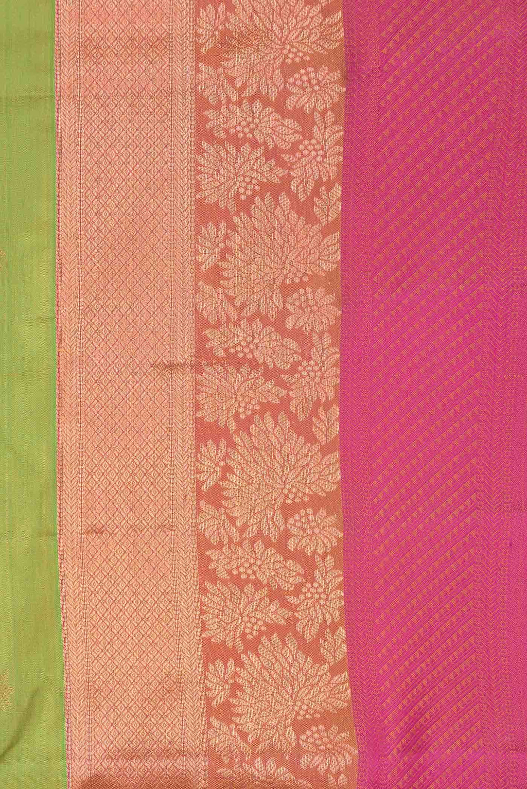 Parrot Green Dual Tone Kanchipuram Silk Saree