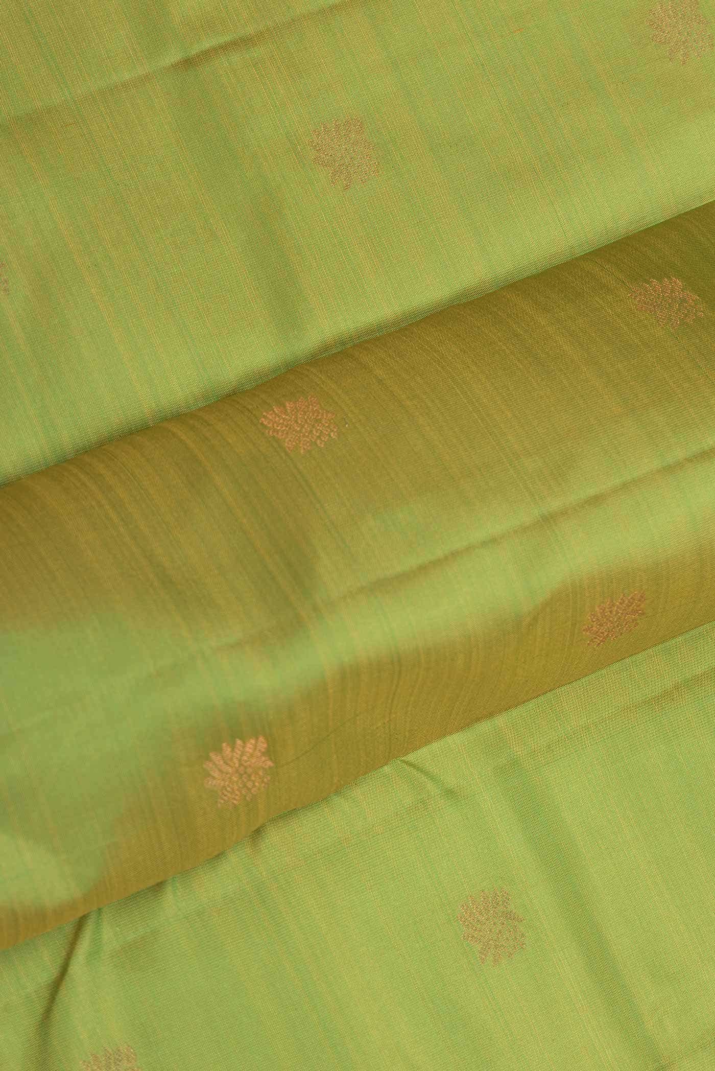 Parrot Green Dual Tone Kanchipuram Silk Saree