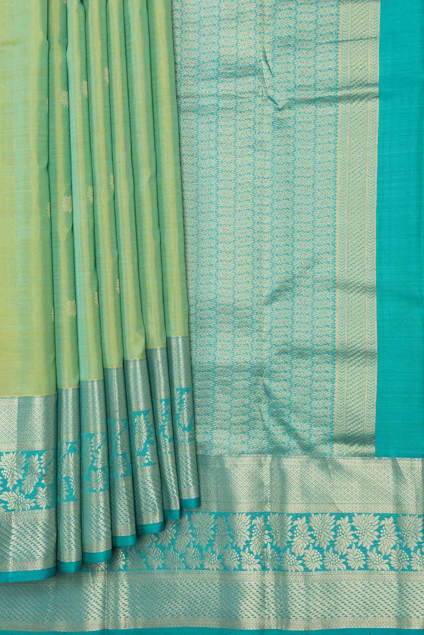 Light Green Dual Tone Kanchipuram Silk Saree