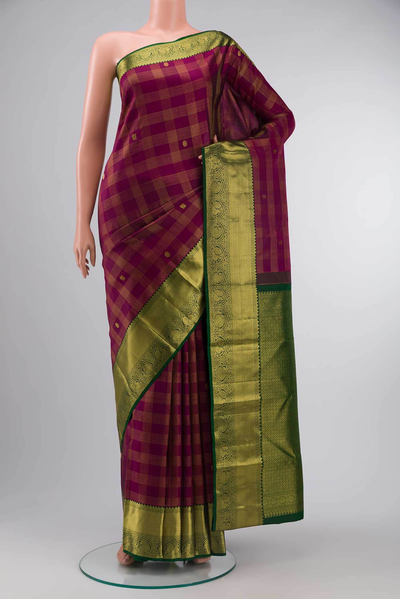 Magenta Kanchipuram Silk Saree