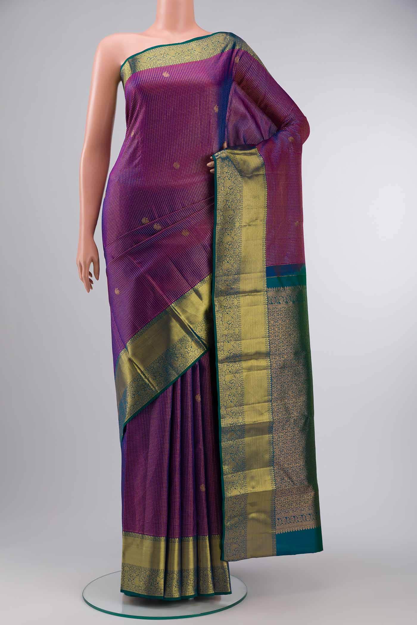 Purple Kanchipuram Silk Saree