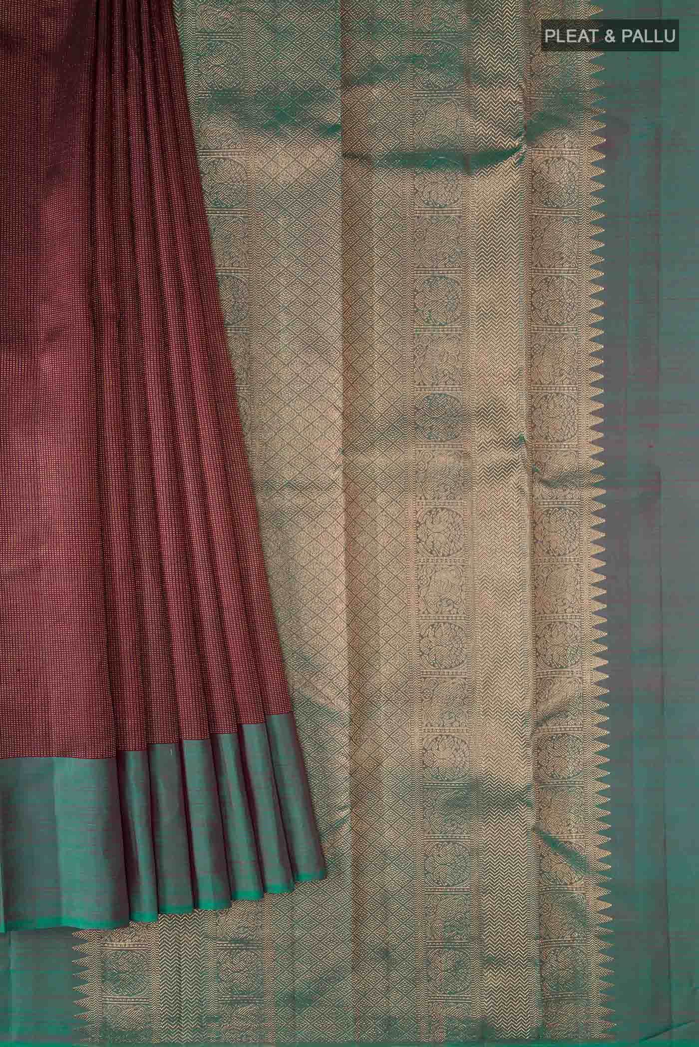 Maroon Kanchipuram Silk Saree