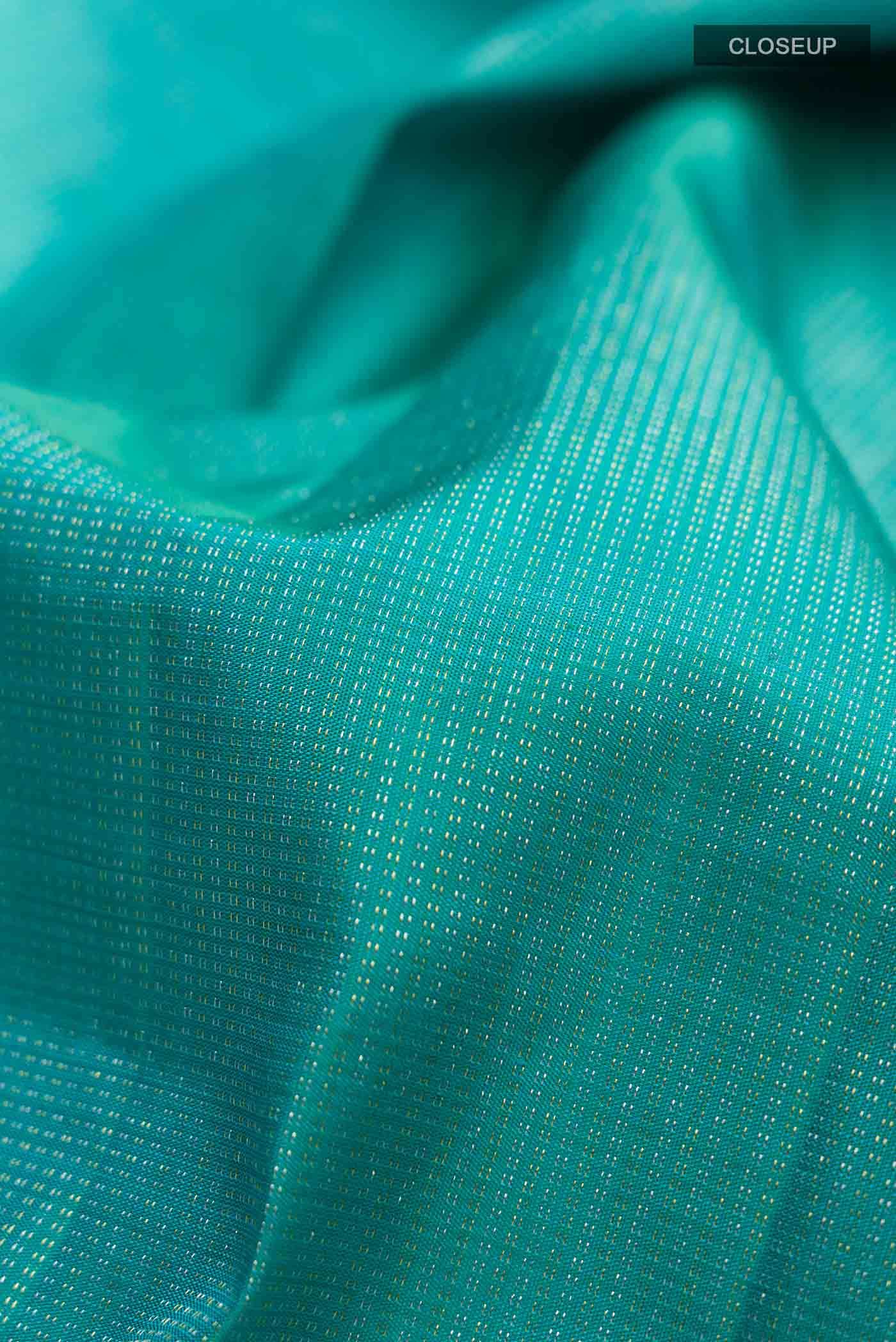Turquoise Kanchipuram Silk Saree