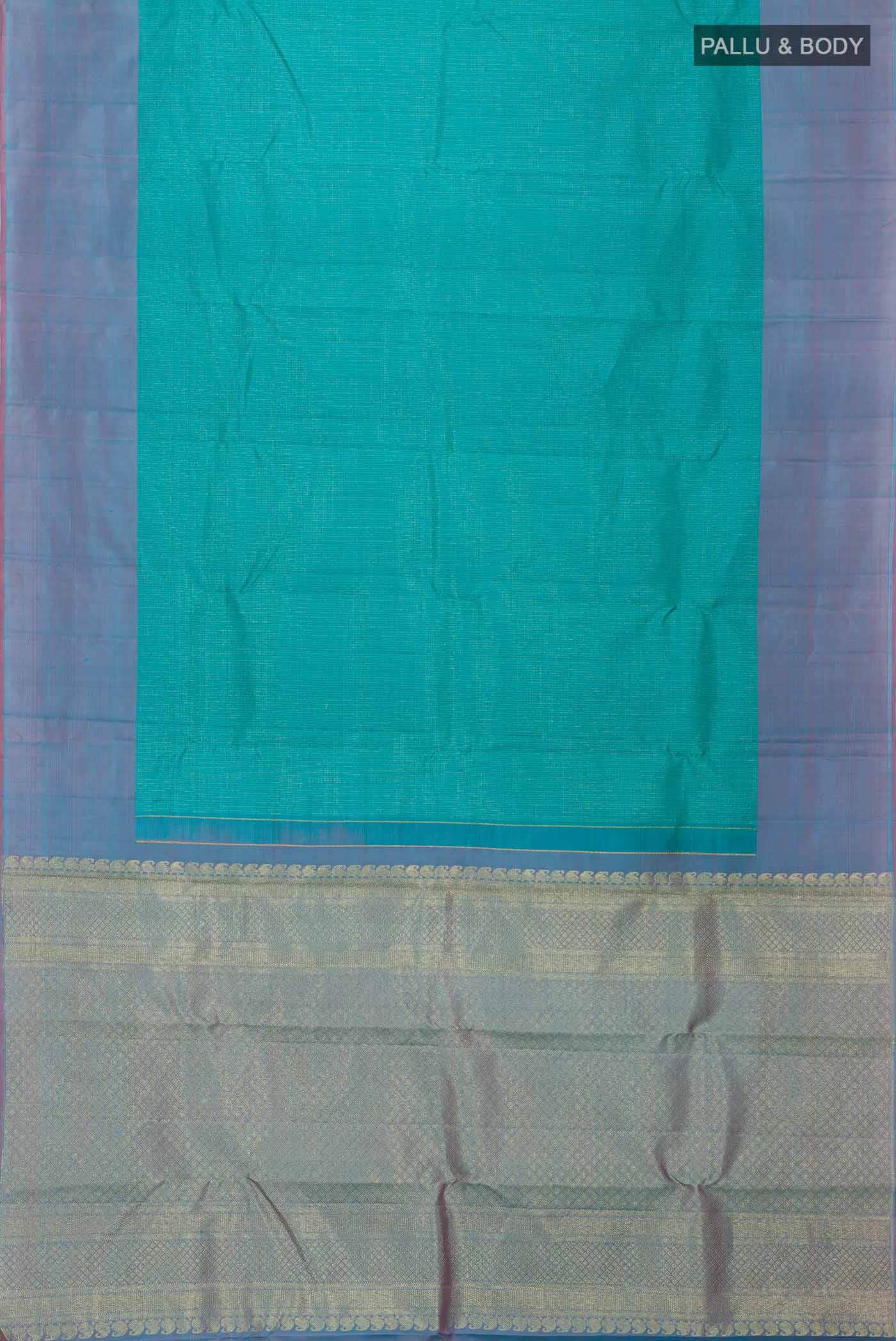 Turquoise Kanchipuram Silk Saree