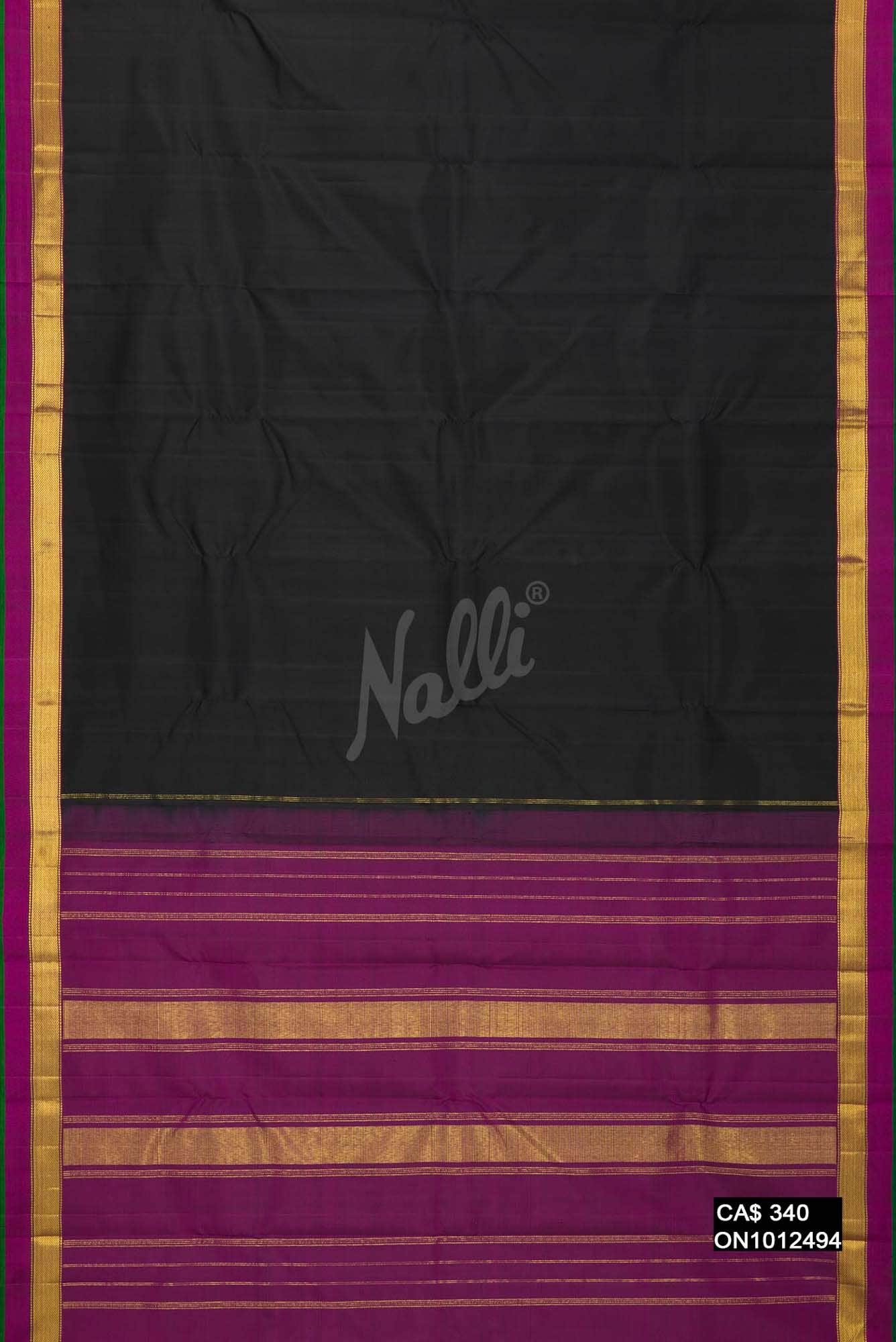 Black Kanchipuram Silk Saree