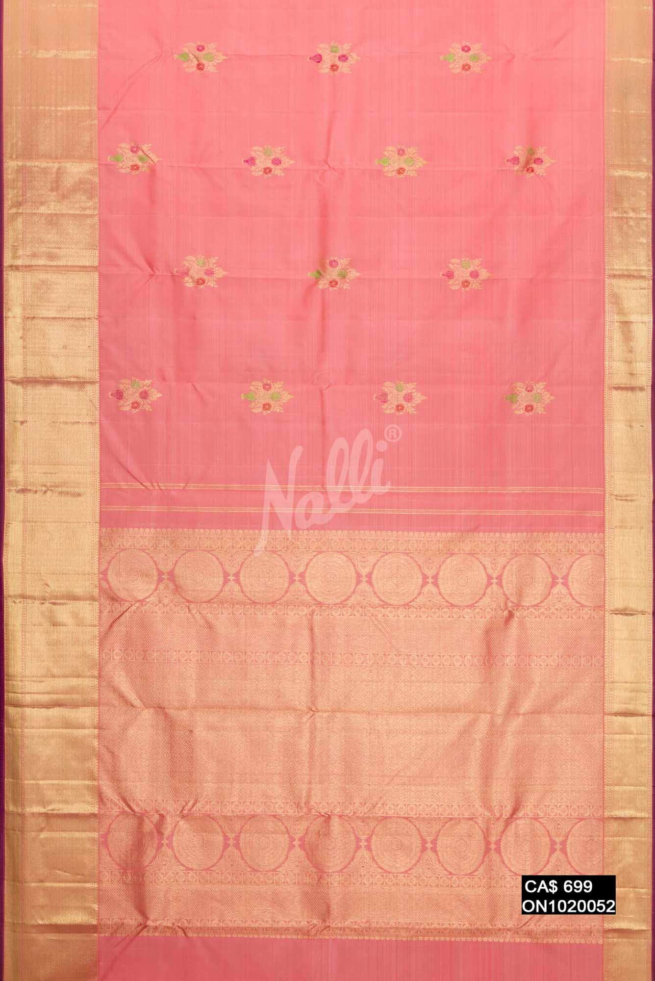 Pink Kanchipuram Silk Saree