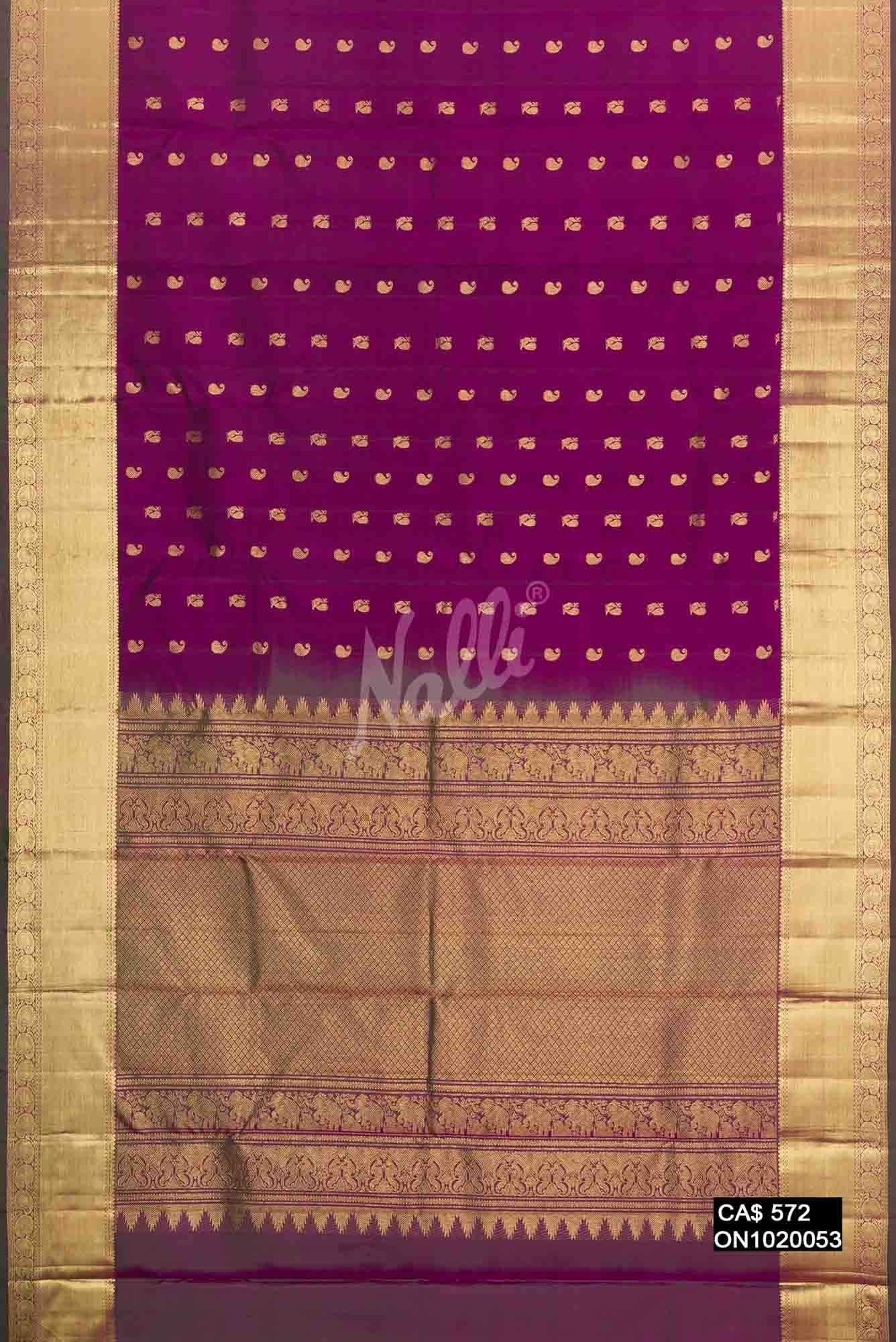 Purple Kanchipuram Silk Saree